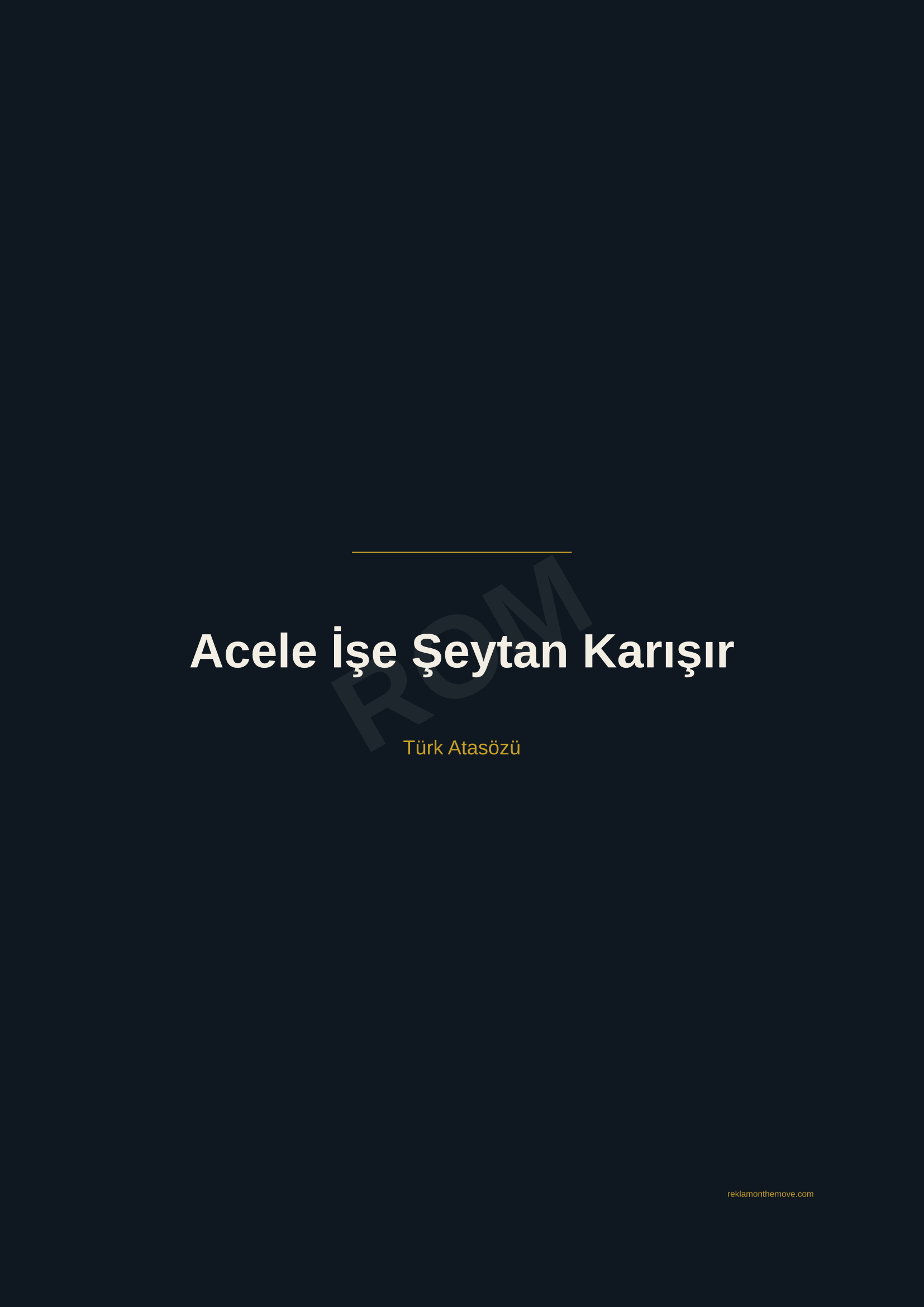 Acele İşe Şeytan Karışır · Gece — ROM dijital ürün önizlemesi (filigranlı)