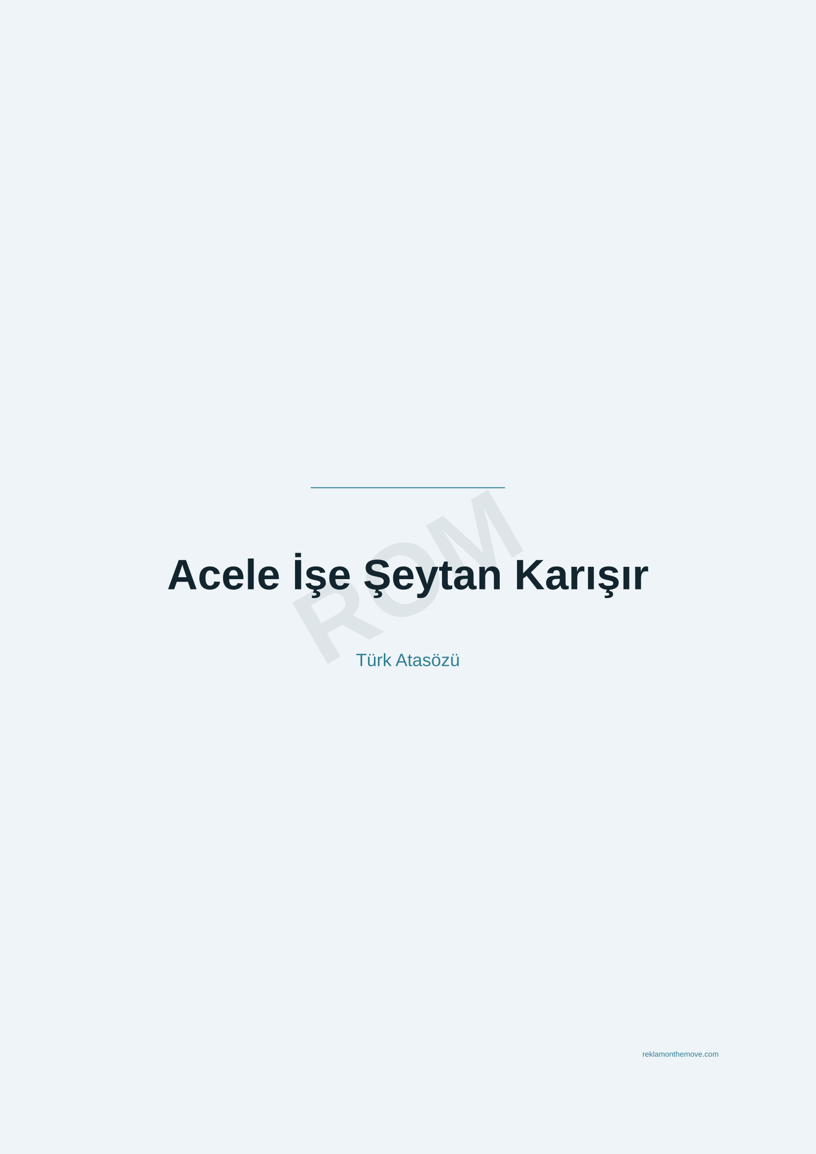 Acele İşe Şeytan Karışır · Okyanus · A2 — ROM dijital ürün önizlemesi (filigranlı)