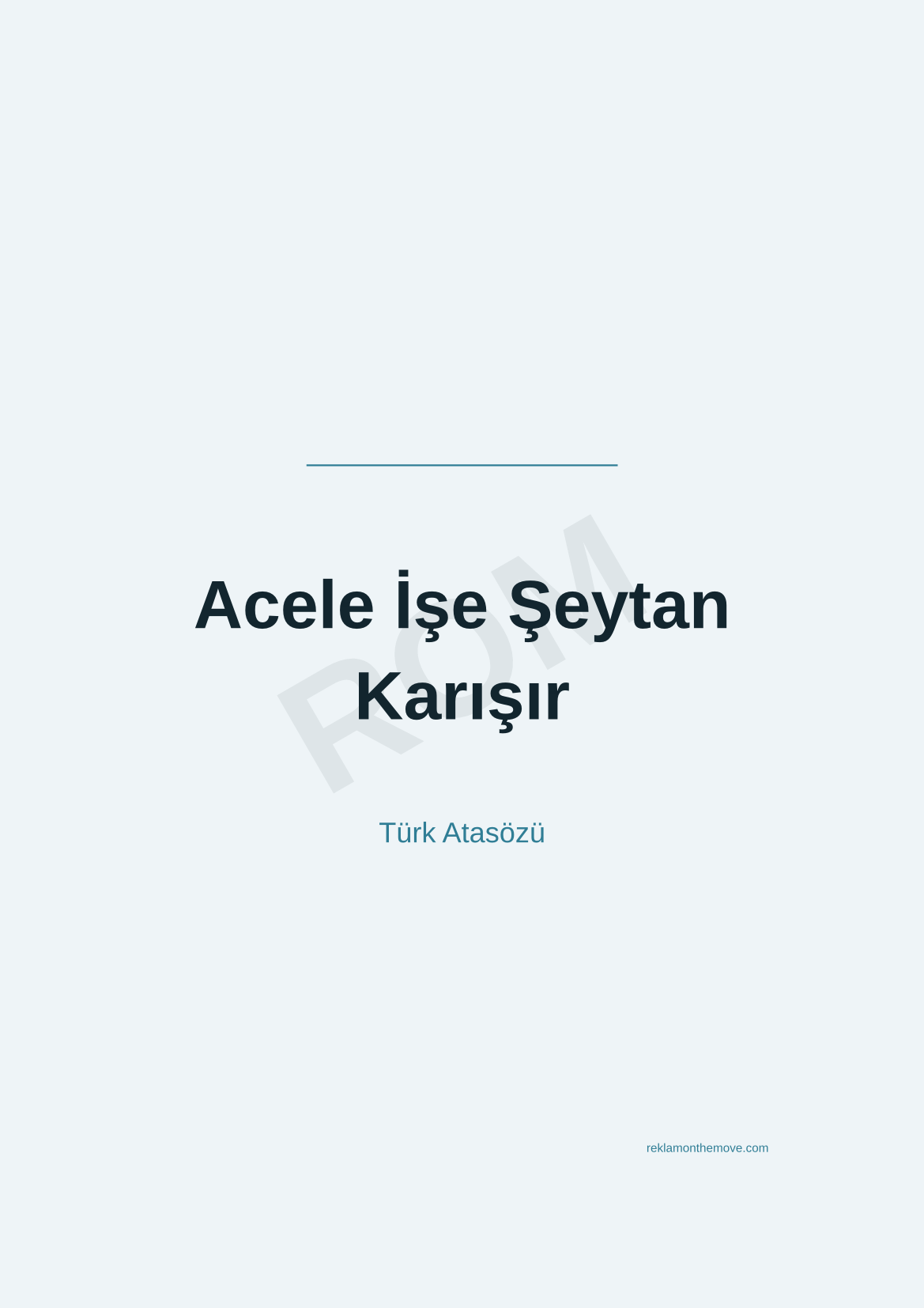 Acele İşe Şeytan Karışır · Okyanus · A3 — ROM dijital ürün önizlemesi (filigranlı)