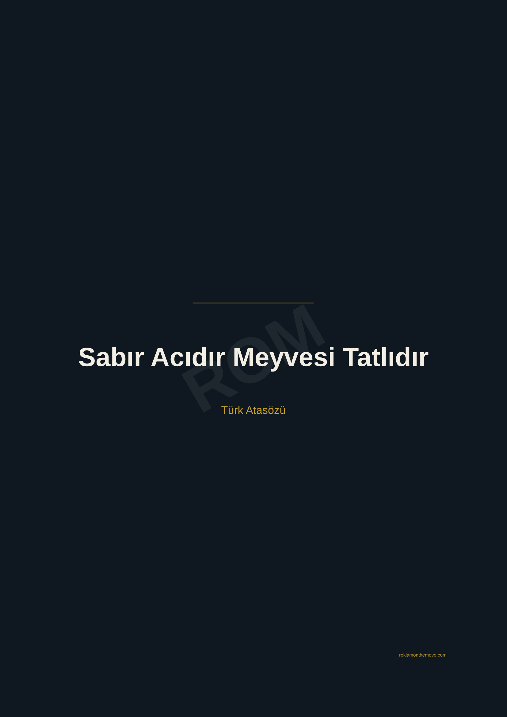 Sabır Acıdır Meyvesi Tatlıdır · Gece · A2 — ROM dijital ürün önizlemesi (filigranlı)