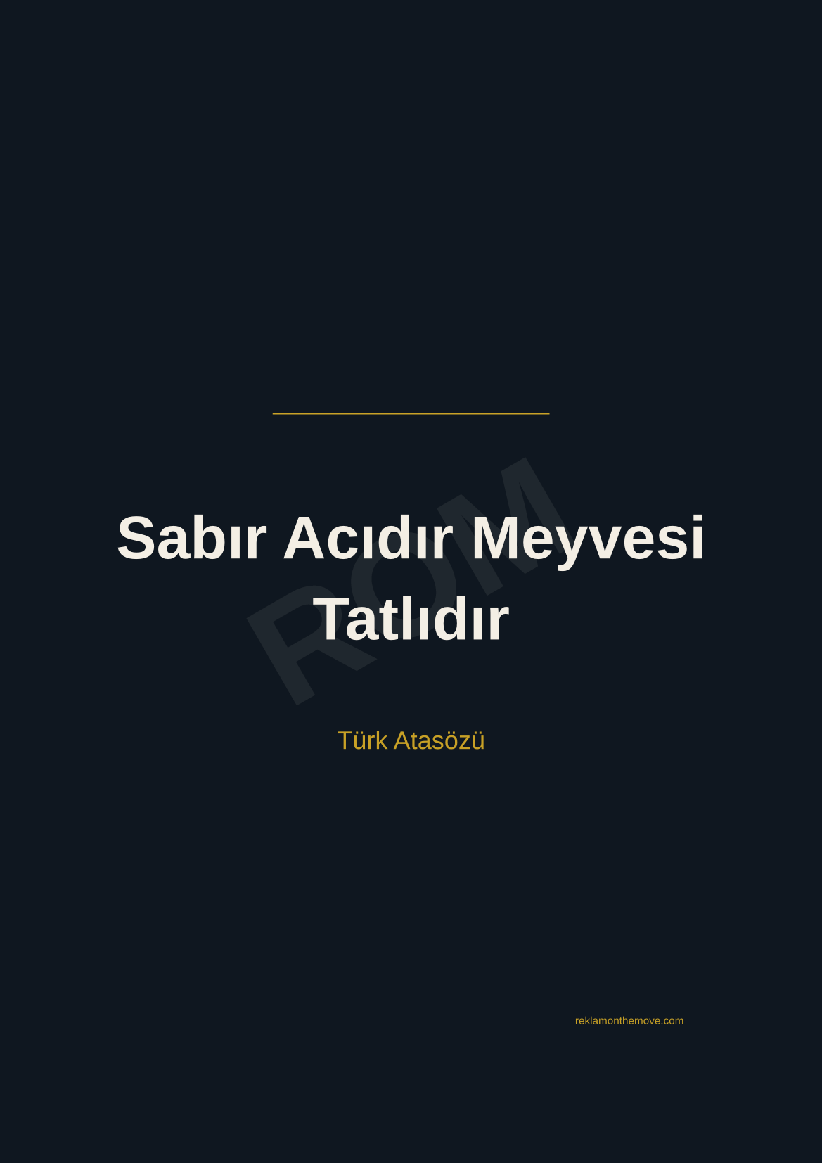 Sabır Acıdır Meyvesi Tatlıdır · Gece · A3 — ROM dijital ürün önizlemesi (filigranlı)