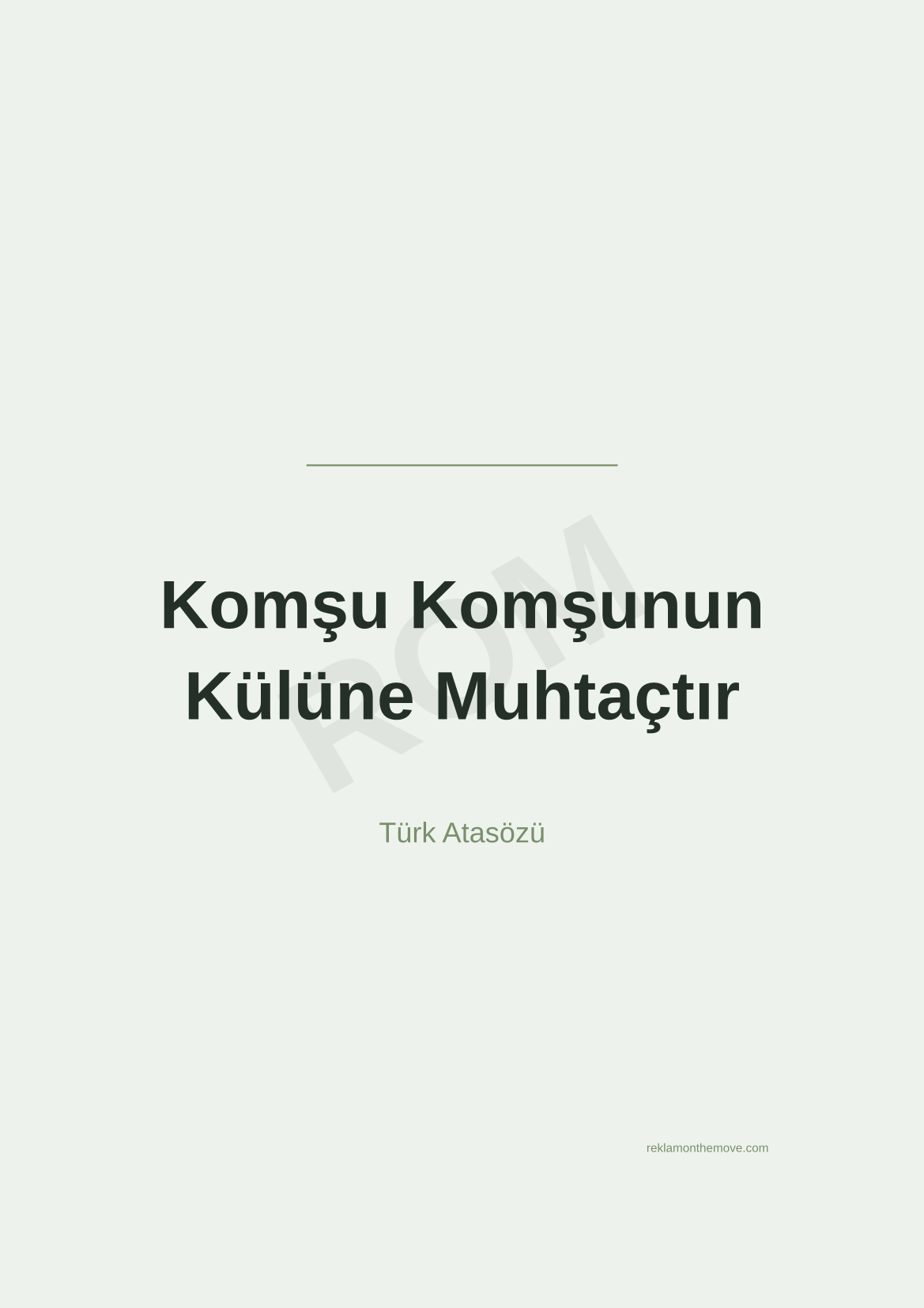 Komşu Komşunun Külüne Muhtaçtır · Adaçayı · A3 — ROM dijital ürün önizlemesi (filigranlı)
