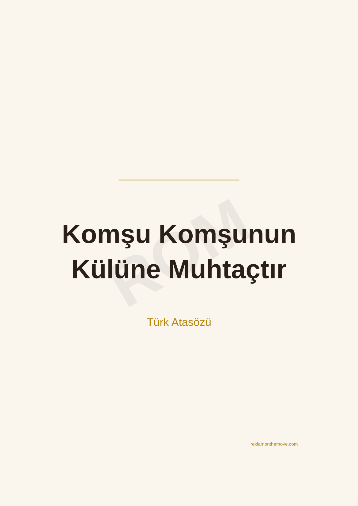 Komşu Komşunun Külüne Muhtaçtır · Espresso · A3 — ROM dijital ürün önizlemesi (filigranlı)