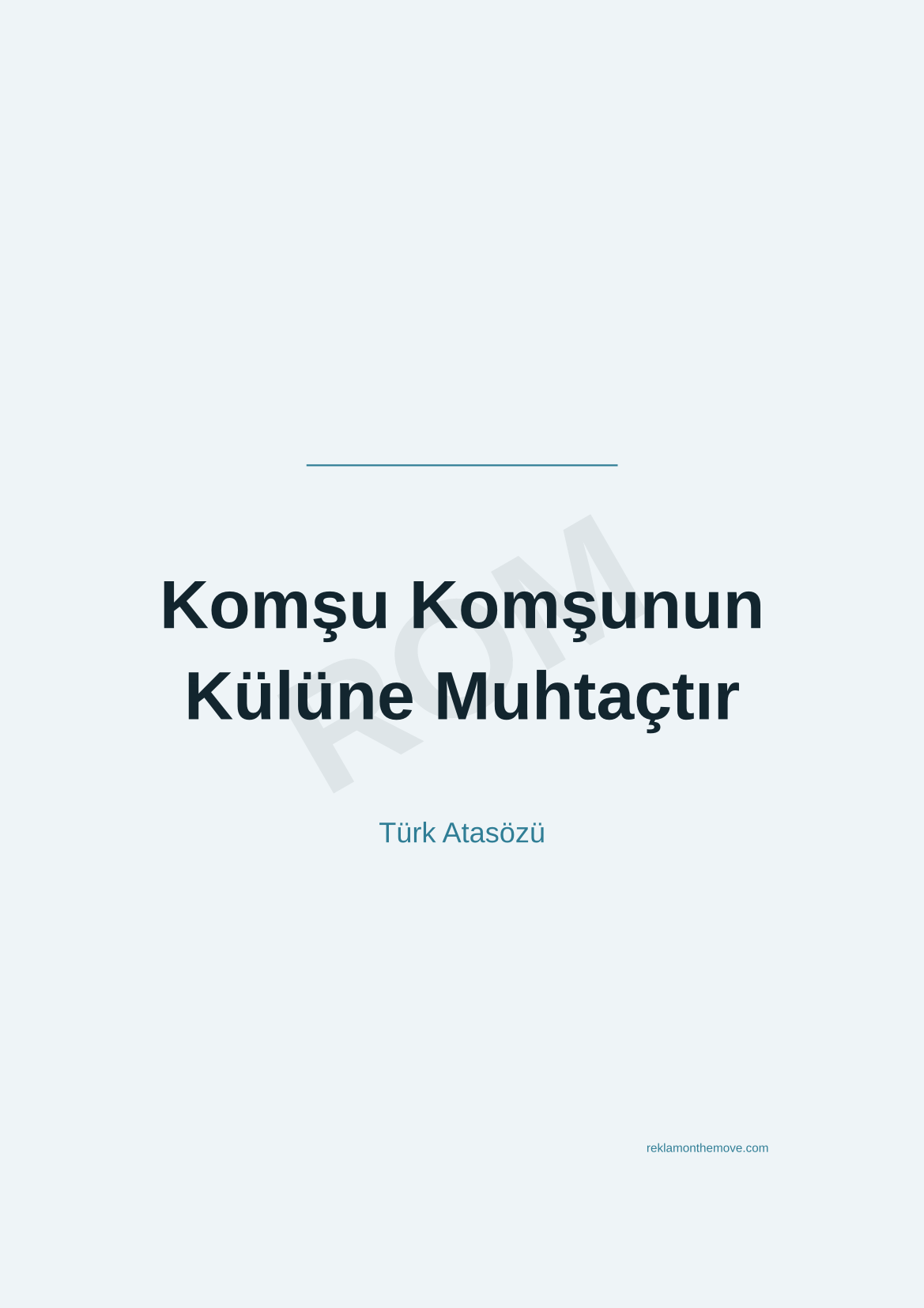 Komşu Komşunun Külüne Muhtaçtır · Okyanus · A3 — ROM dijital ürün önizlemesi (filigranlı)