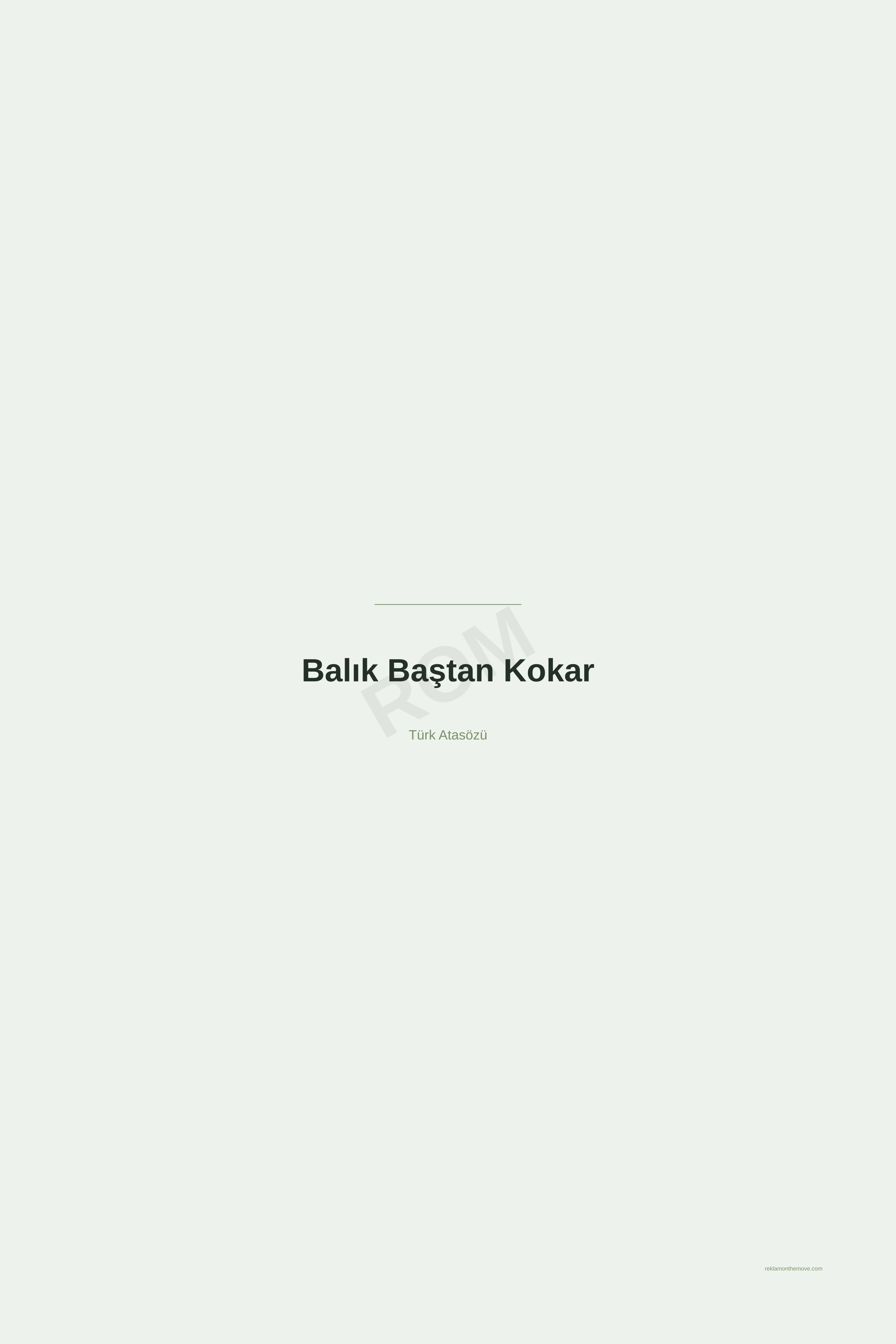 Balık Baştan Kokar · Adaçayı · 24×36" — ROM dijital ürün önizlemesi (filigranlı)