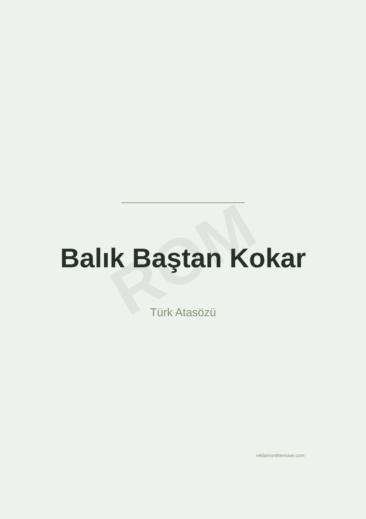 Balık Baştan Kokar · Adaçayı · A3 — ROM dijital ürün önizlemesi (filigranlı)