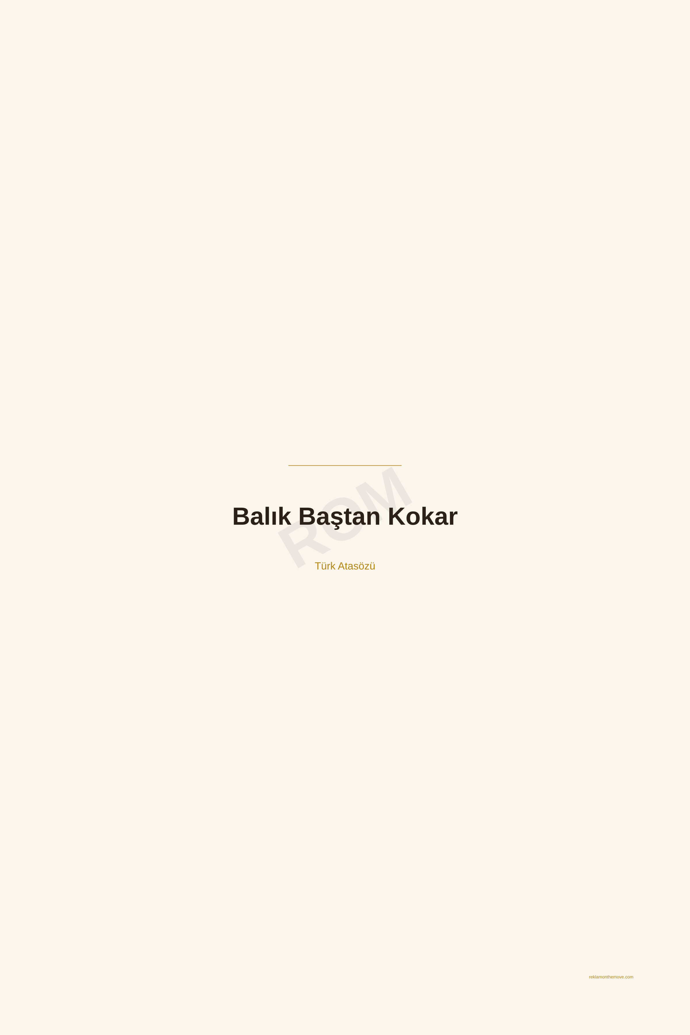 Balık Baştan Kokar · Espresso · 24×36" — ROM dijital ürün önizlemesi (filigranlı)