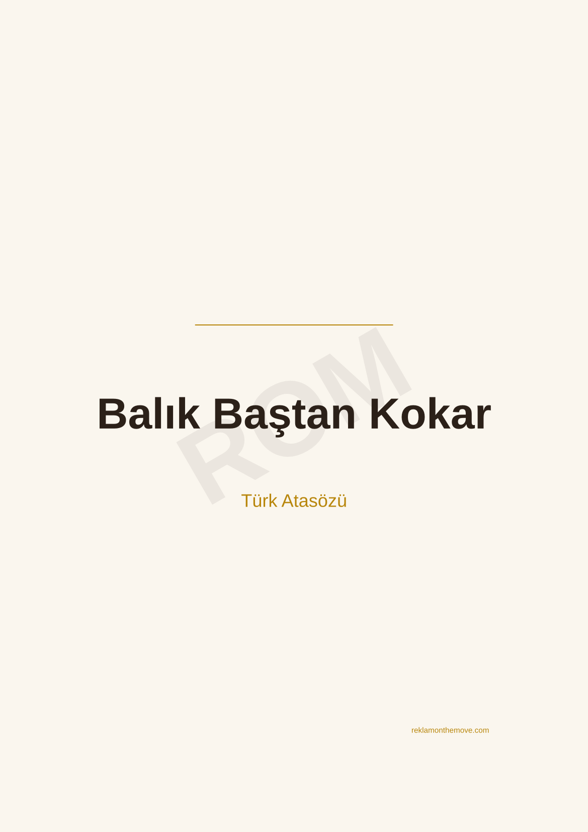 Balık Baştan Kokar · Espresso · A3 — ROM dijital ürün önizlemesi (filigranlı)
