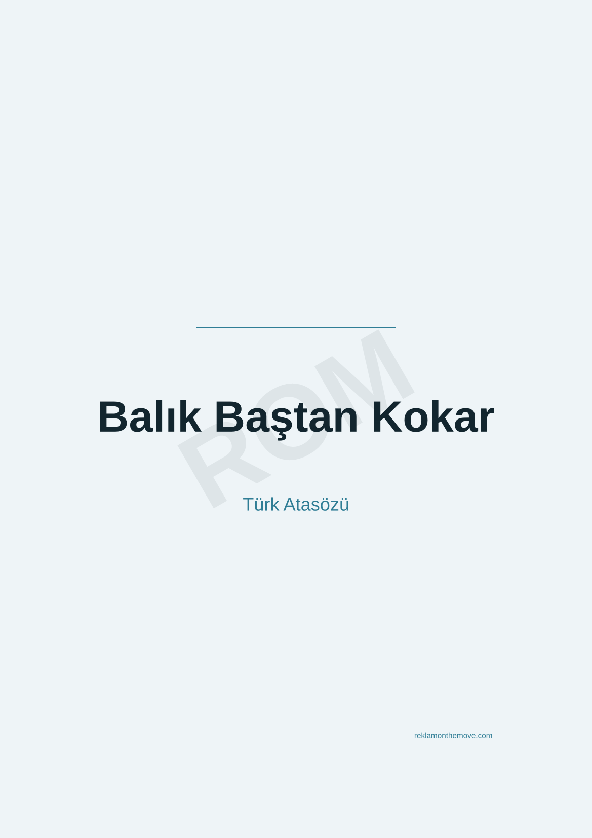 Balık Baştan Kokar · Okyanus · A3 — ROM dijital ürün önizlemesi (filigranlı)