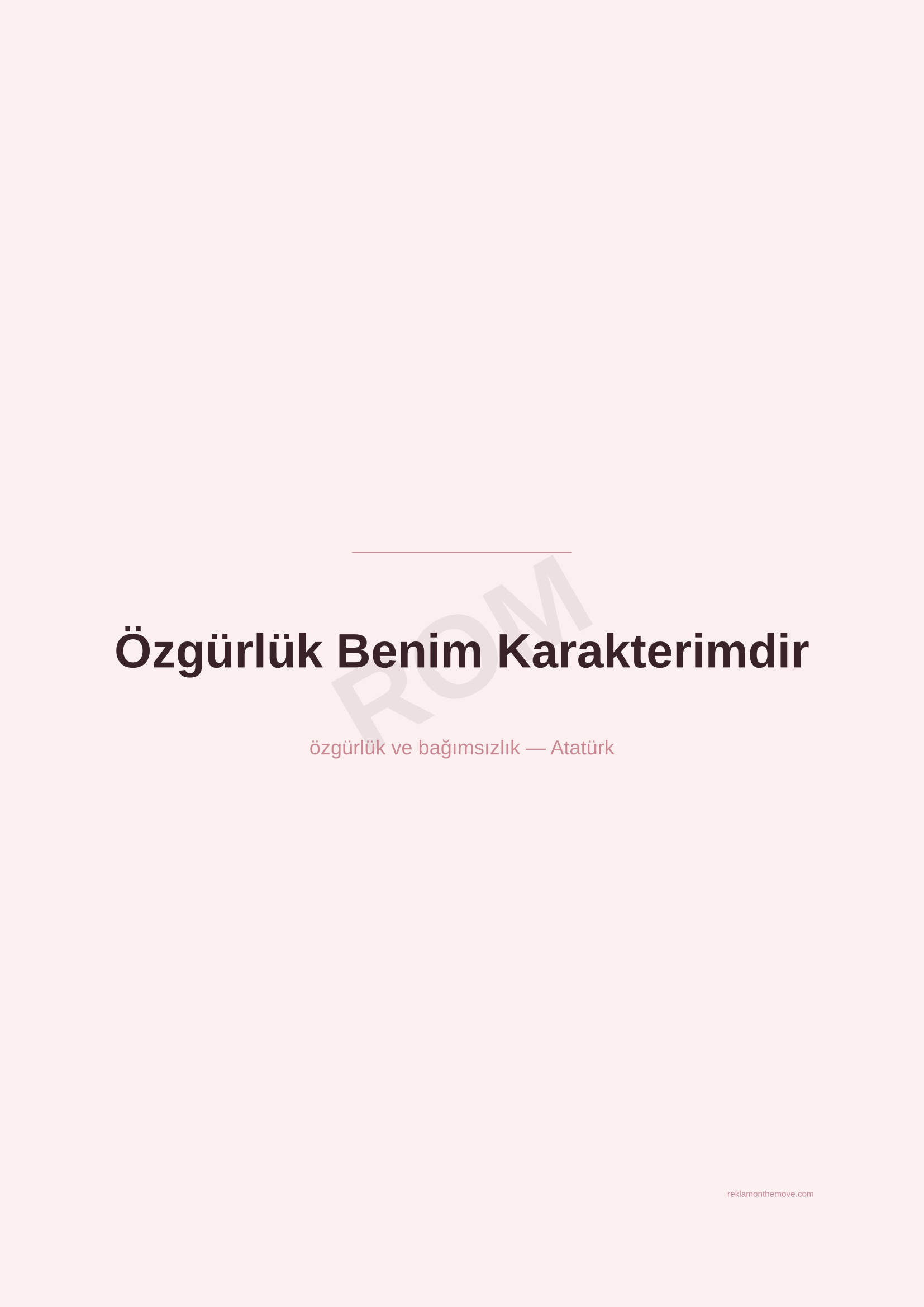 Özgürlük Benim Karakterimdir · Gül — ROM dijital ürün önizlemesi (filigranlı)