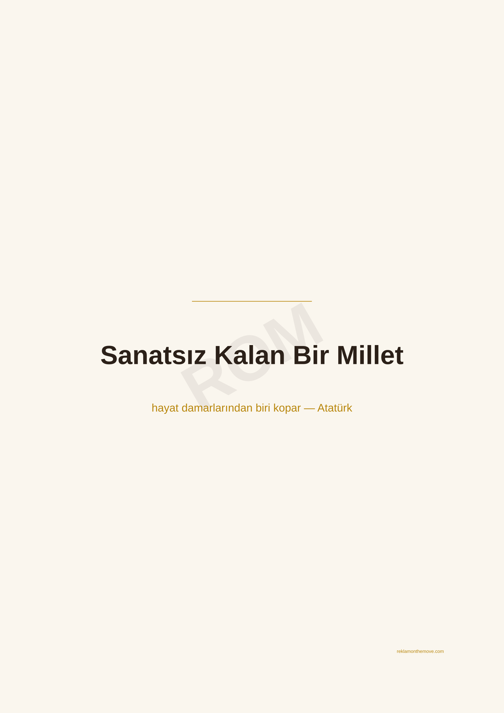 Sanatsız Kalan Bir Millet · Espresso — ROM dijital ürün önizlemesi (filigranlı)