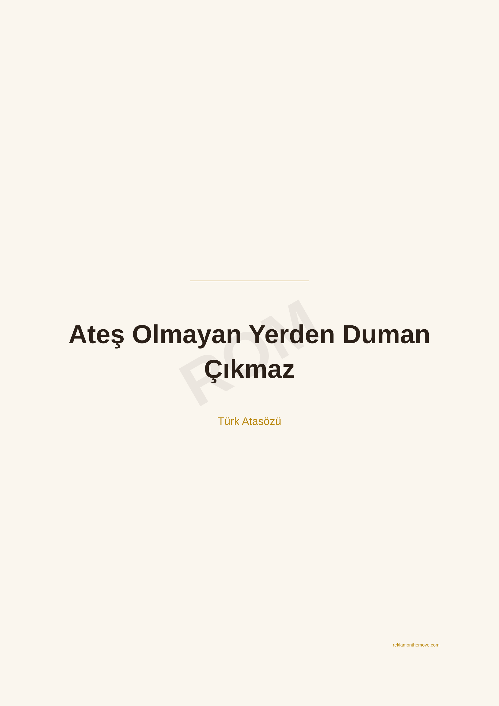 Ateş Olmayan Yerden Duman Çıkmaz · Espresso · A2 — ROM dijital ürün önizlemesi (filigranlı)