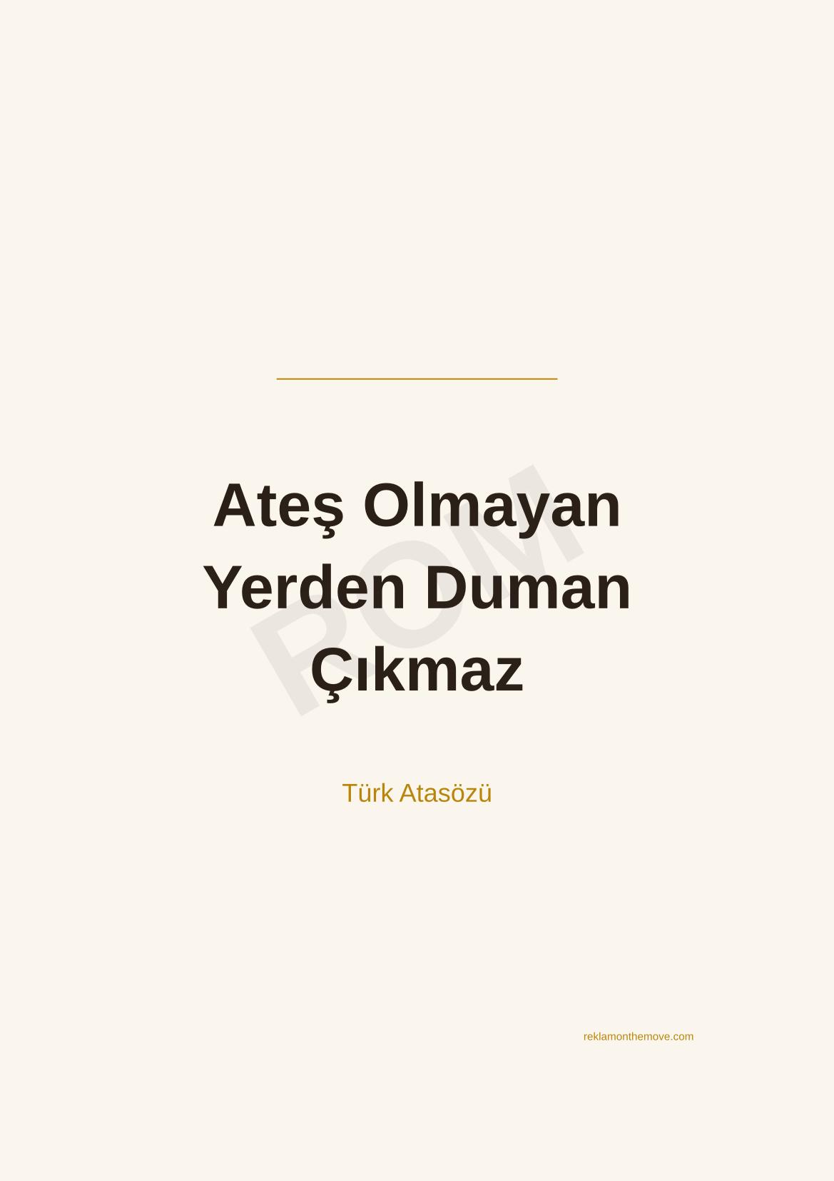 Ateş Olmayan Yerden Duman Çıkmaz · Espresso · A3 — ROM dijital ürün önizlemesi (filigranlı)