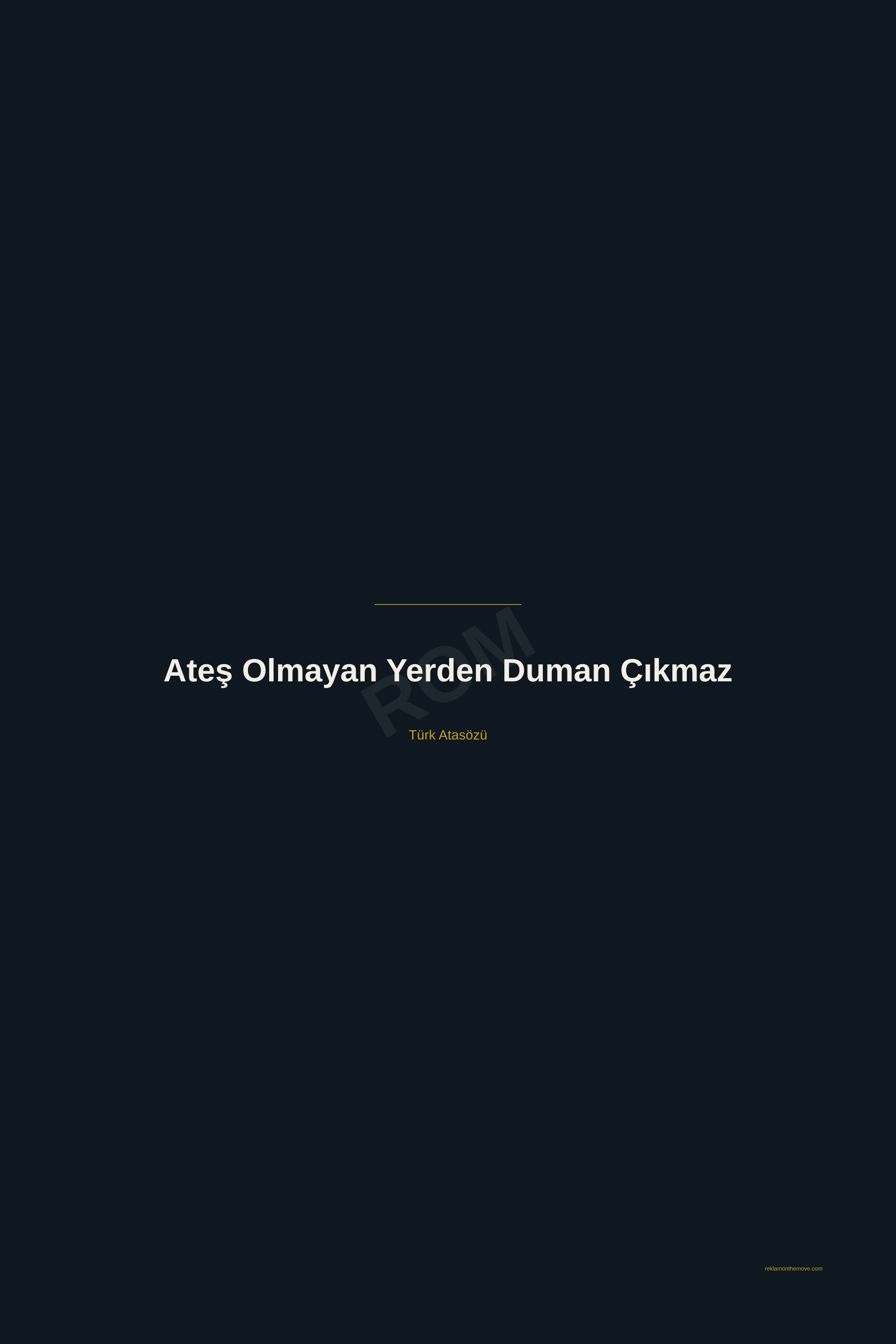 Ateş Olmayan Yerden Duman Çıkmaz · Gece · 24×36" — ROM dijital ürün önizlemesi (filigranlı)