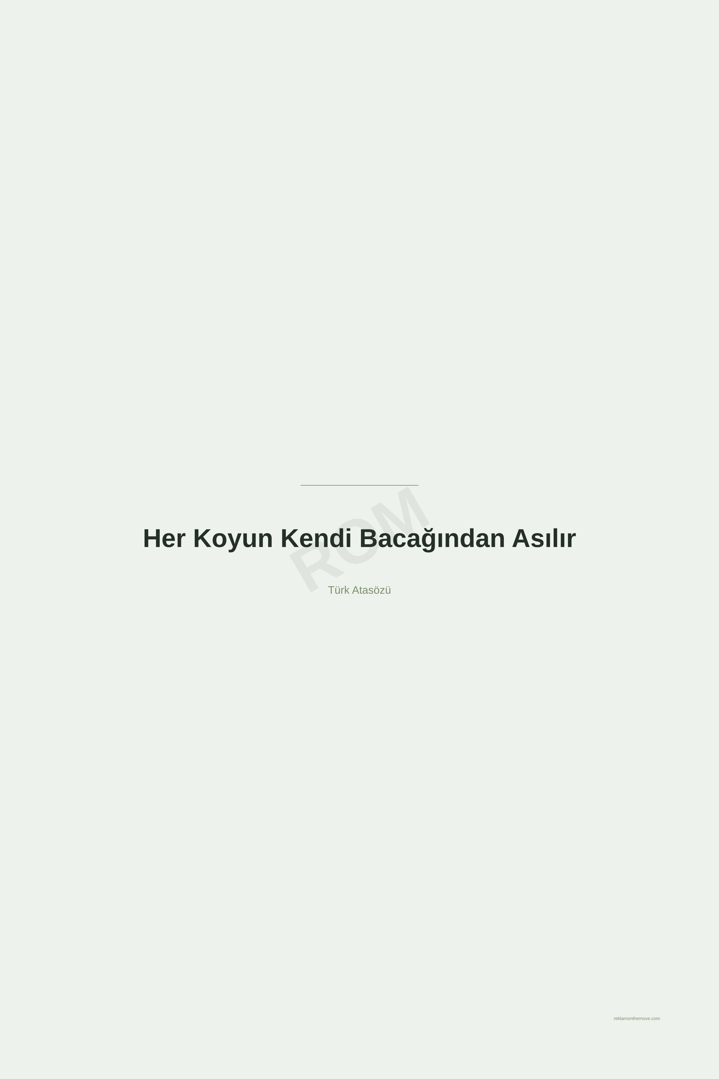 Her Koyun Kendi Bacağından Asılır · Adaçayı · 24×36" — ROM dijital ürün önizlemesi (filigranlı)
