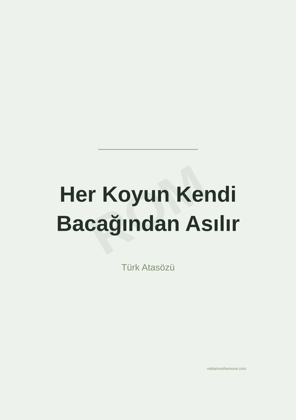 Her Koyun Kendi Bacağından Asılır · Adaçayı · A3 — ROM dijital ürün önizlemesi (filigranlı)