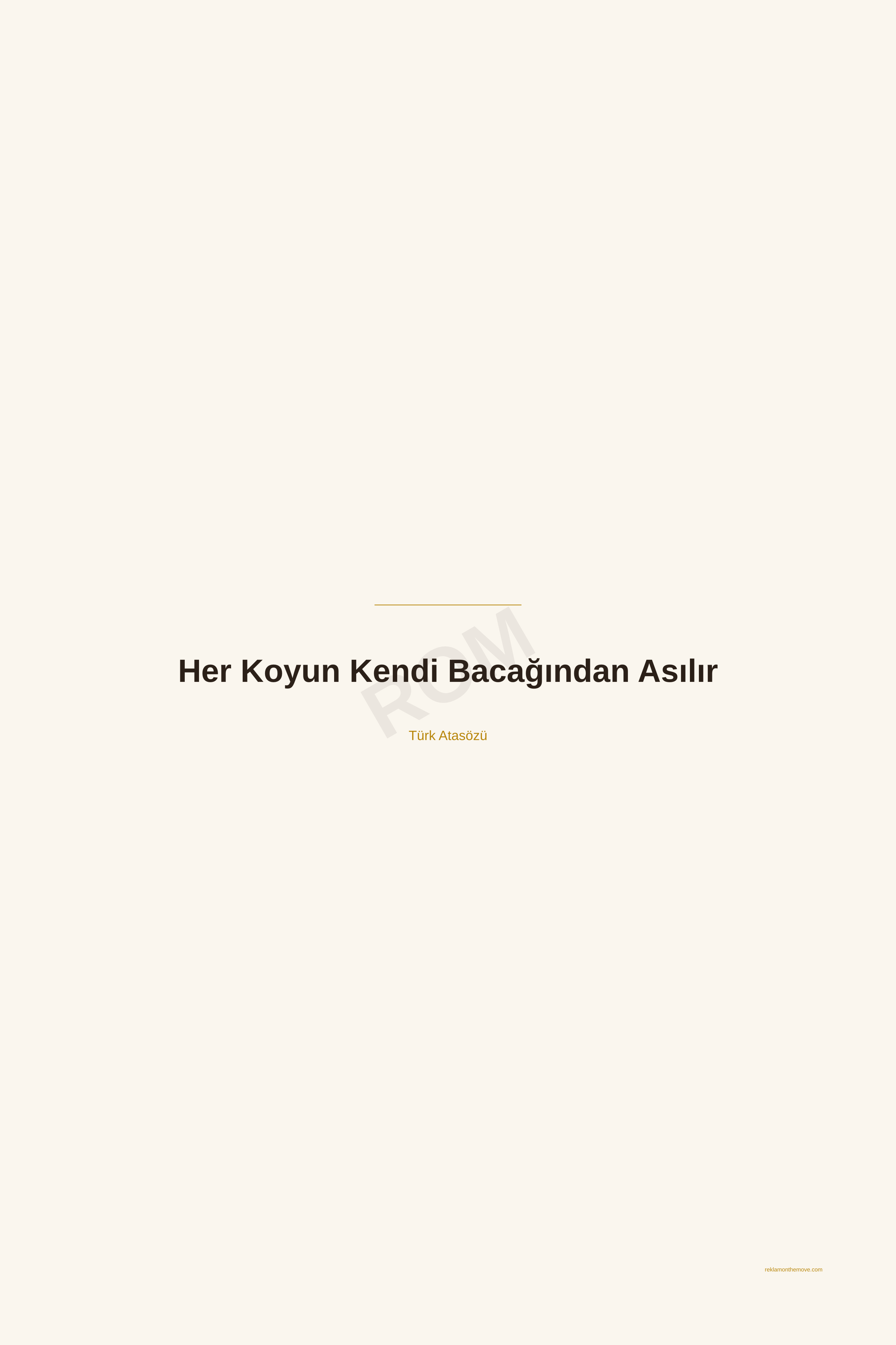 Her Koyun Kendi Bacağından Asılır · Espresso · 24×36" — ROM dijital ürün önizlemesi (filigranlı)