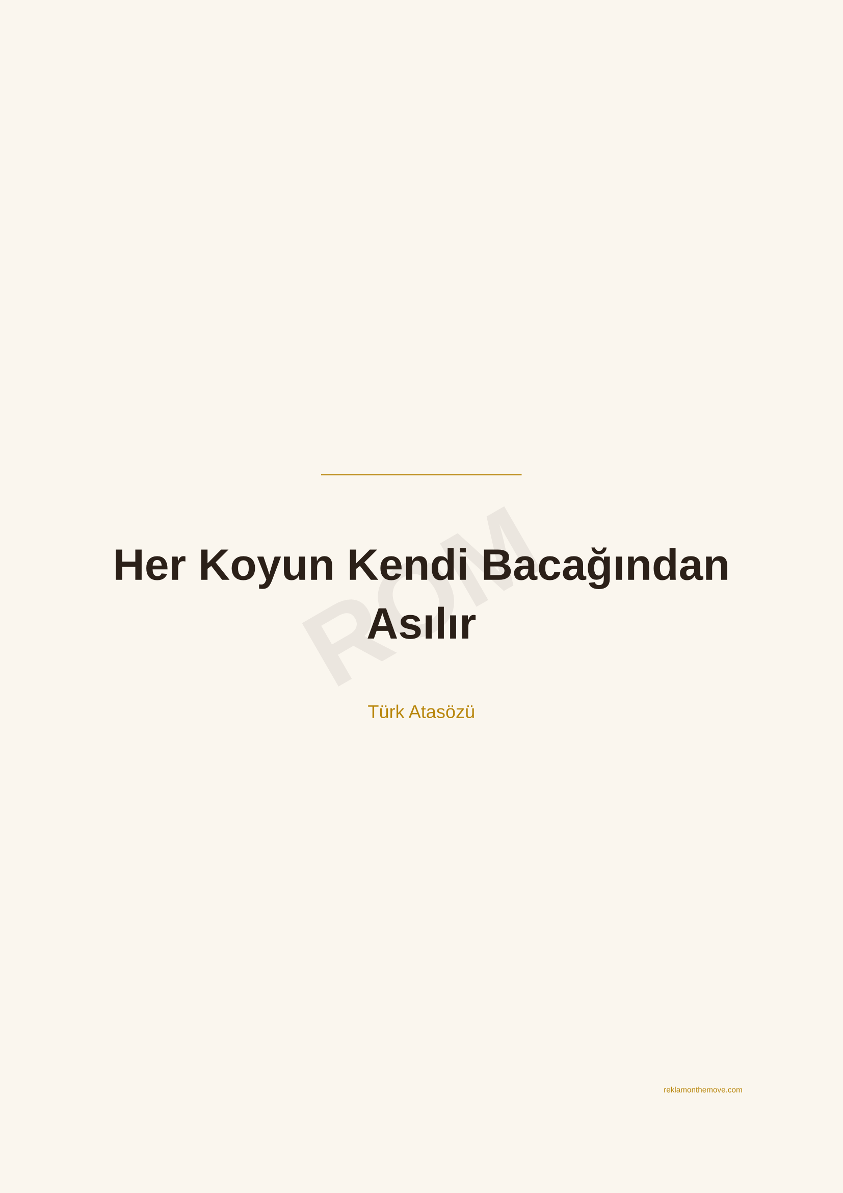 Her Koyun Kendi Bacağından Asılır · Espresso · A2 — ROM dijital ürün önizlemesi (filigranlı)