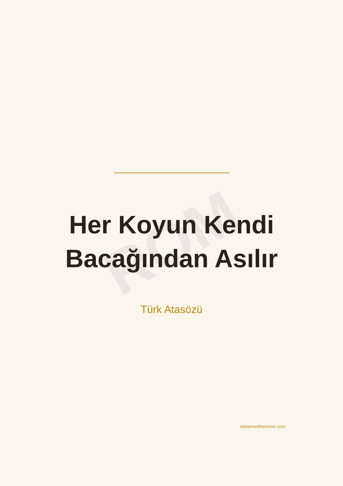 Her Koyun Kendi Bacağından Asılır · Espresso · A3 — ROM dijital ürün önizlemesi (filigranlı)