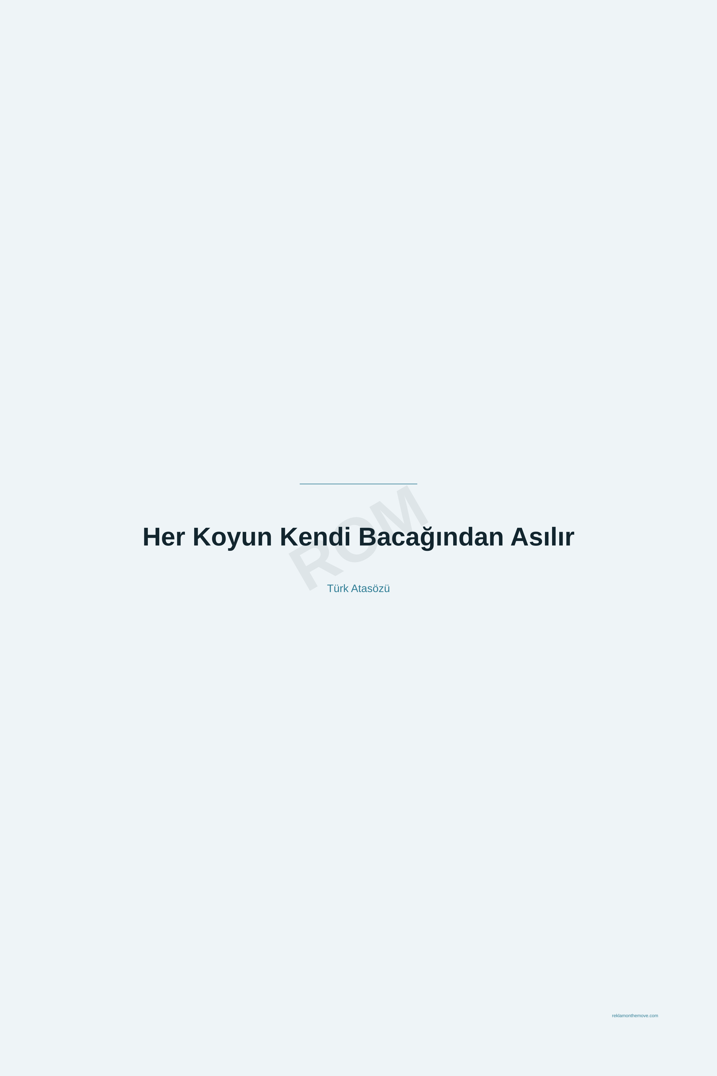 Her Koyun Kendi Bacağından Asılır · Okyanus · 24×36" — ROM dijital ürün önizlemesi (filigranlı)