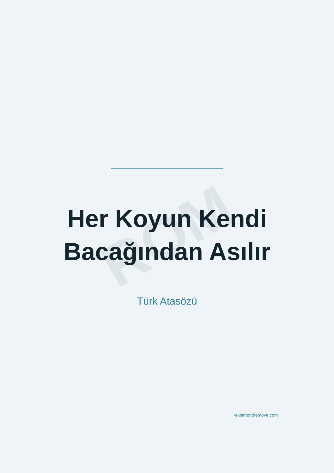 Her Koyun Kendi Bacağından Asılır · Okyanus · A3 — ROM dijital ürün önizlemesi (filigranlı)