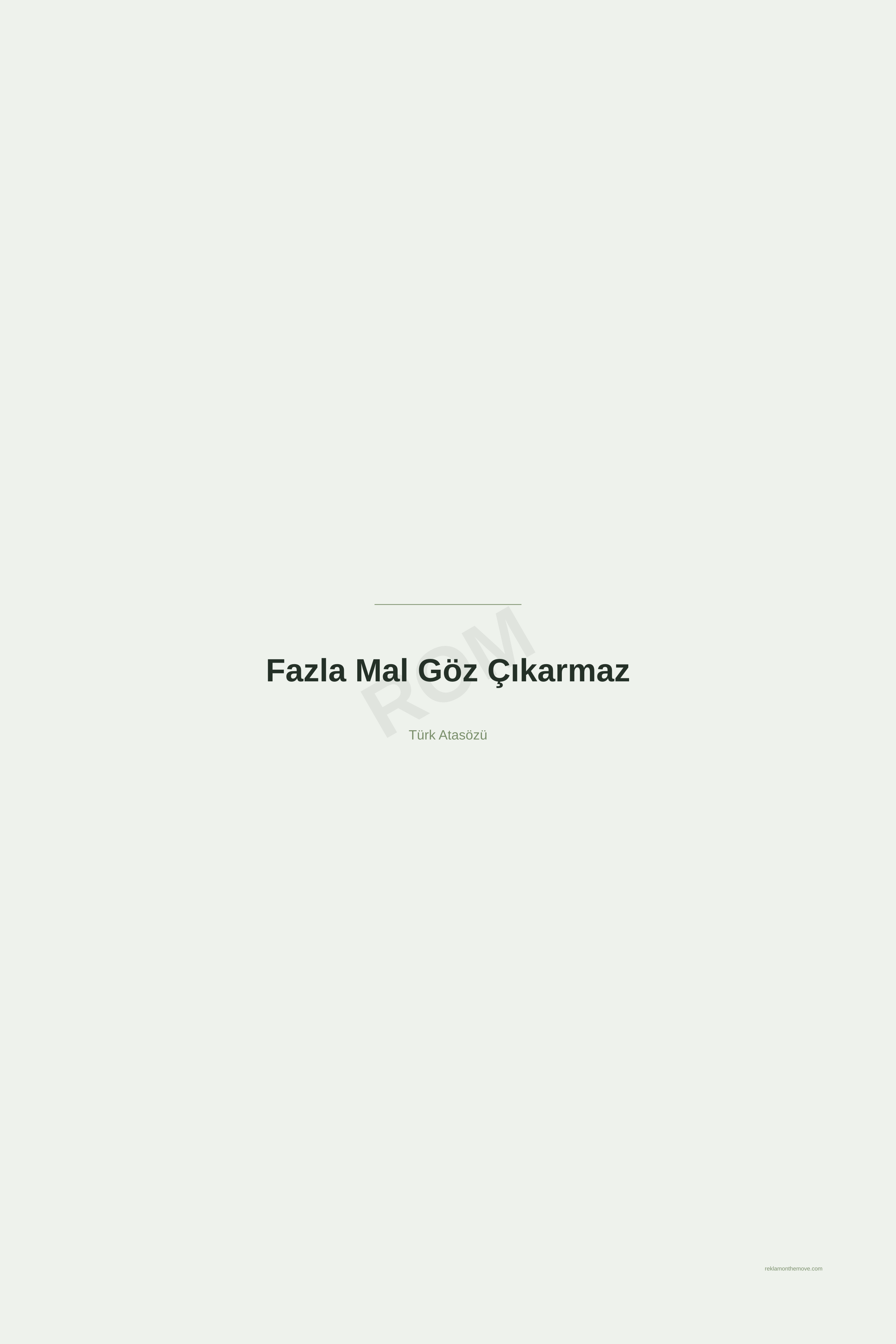 Fazla Mal Göz Çıkarmaz · Adaçayı · 24×36" — ROM dijital ürün önizlemesi (filigranlı)