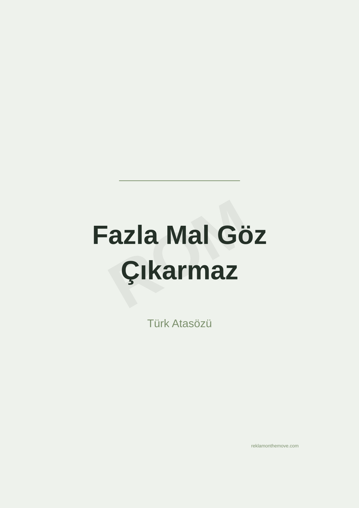 Fazla Mal Göz Çıkarmaz · Adaçayı · A3 — ROM dijital ürün önizlemesi (filigranlı)