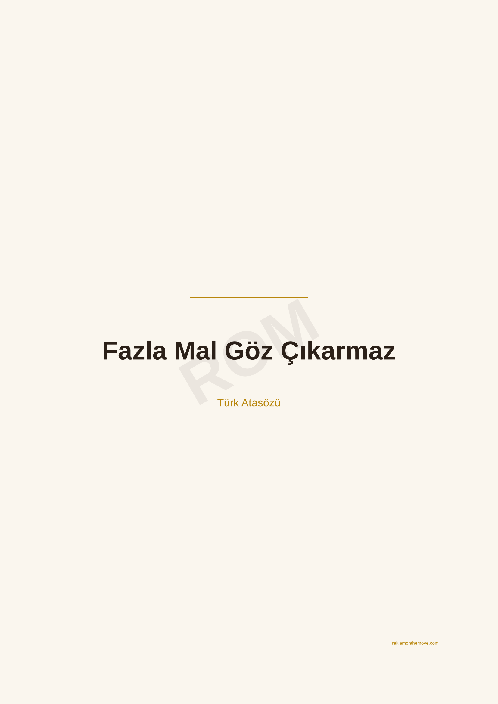 Fazla Mal Göz Çıkarmaz · Espresso · A2 — ROM dijital ürün önizlemesi (filigranlı)