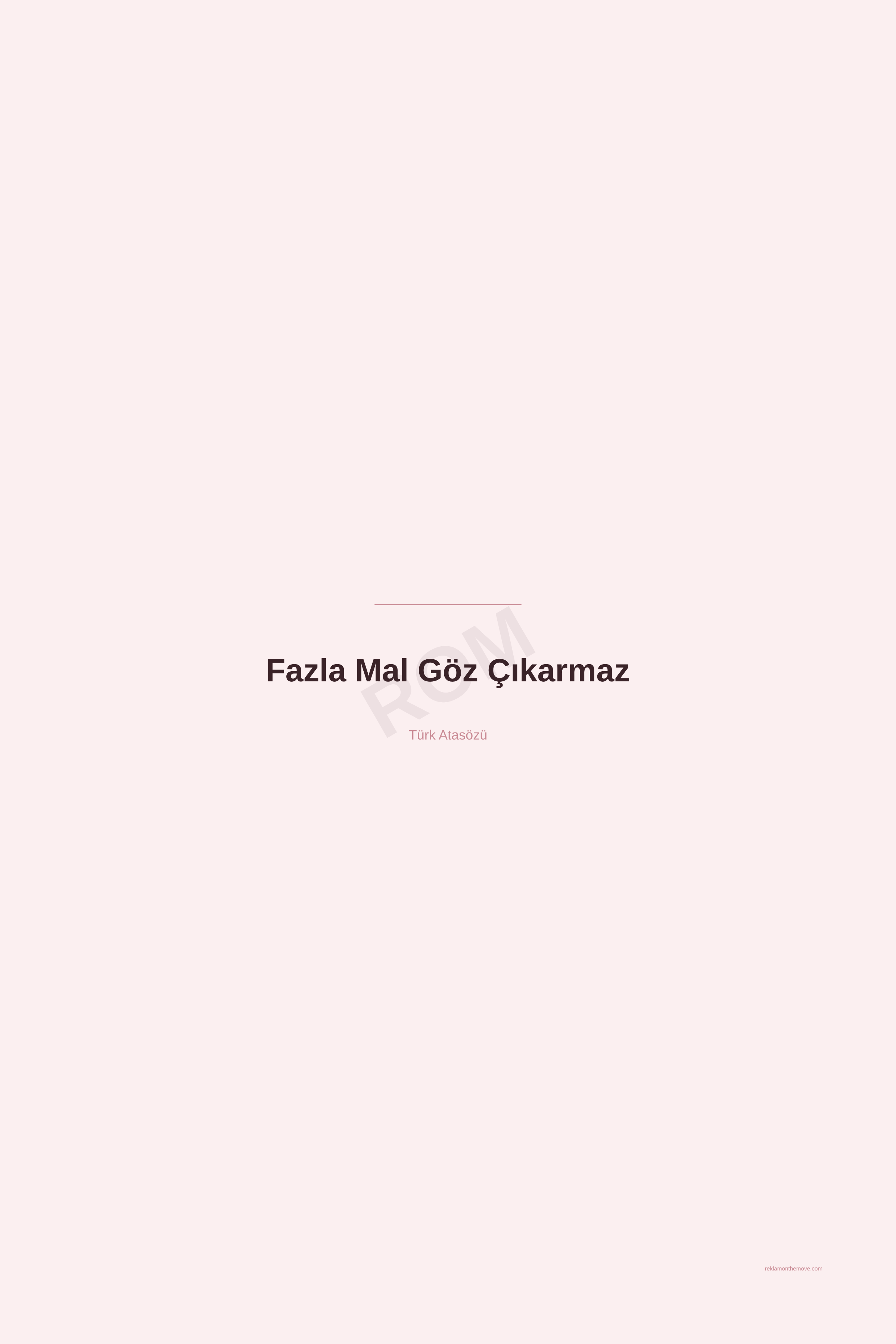 Fazla Mal Göz Çıkarmaz · Gül · 24×36" — ROM dijital ürün önizlemesi (filigranlı)