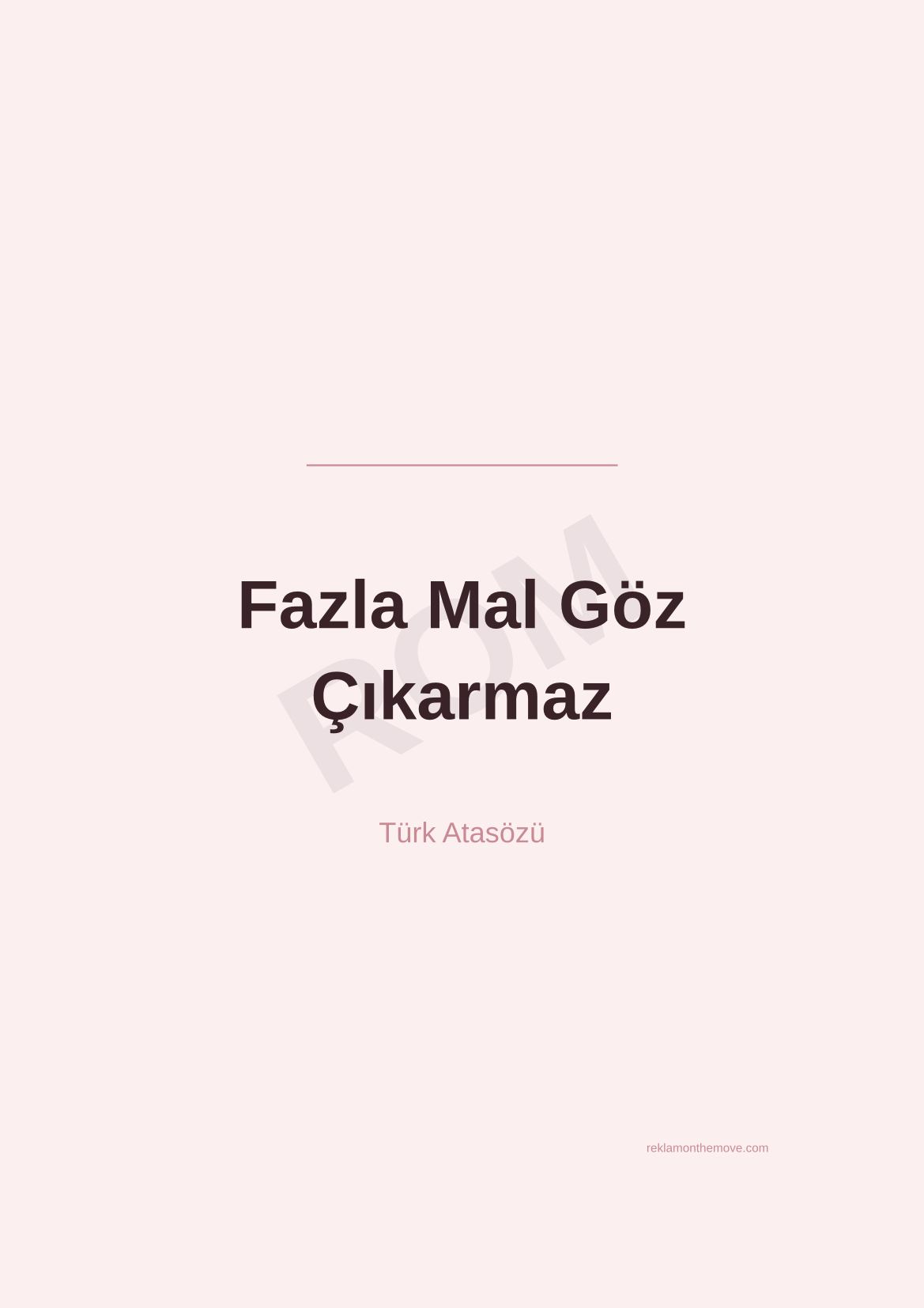 Fazla Mal Göz Çıkarmaz · Gül · A3 — ROM dijital ürün önizlemesi (filigranlı)