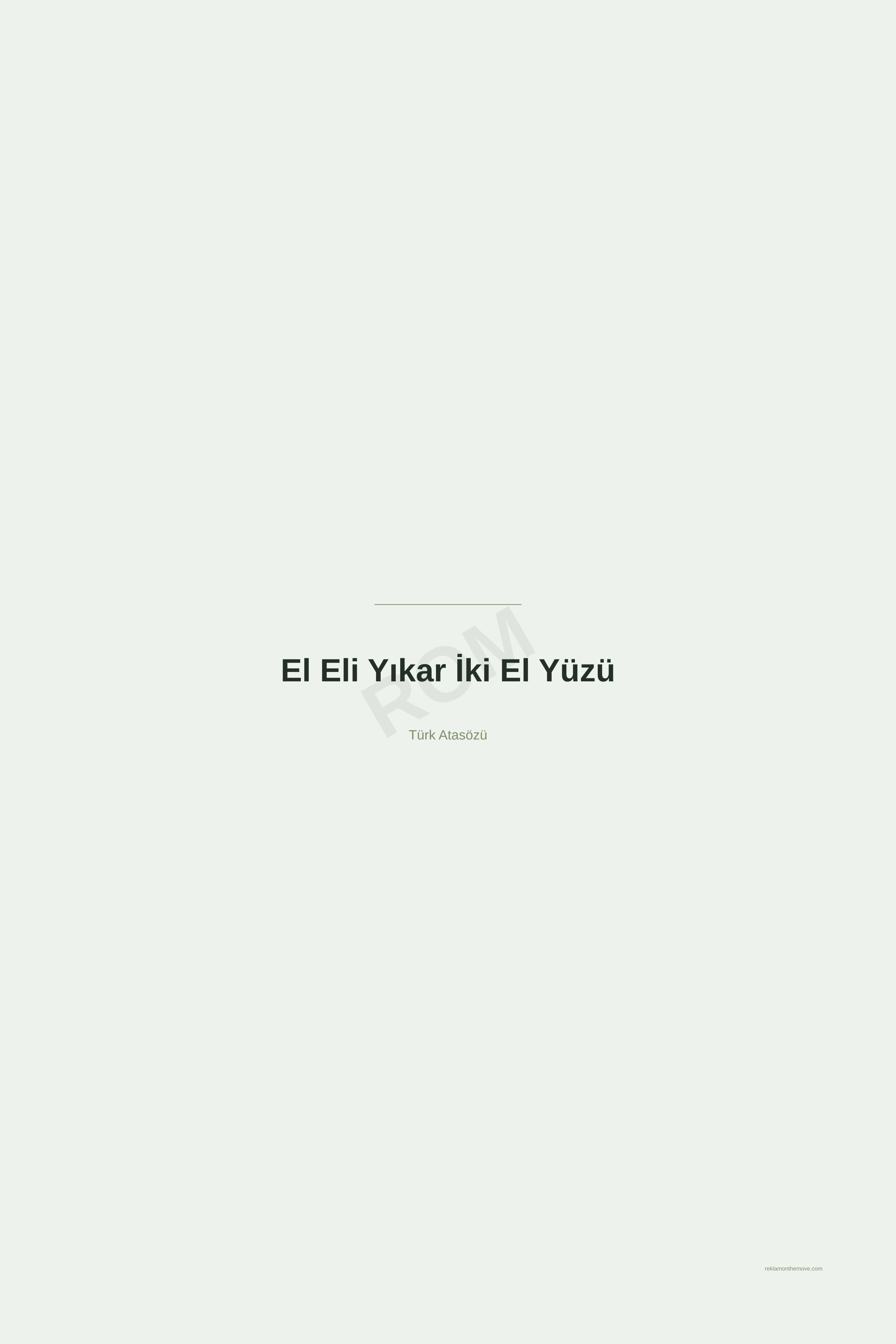 El Eli Yıkar İki El Yüzü · Adaçayı · 24×36" — ROM dijital ürün önizlemesi (filigranlı)