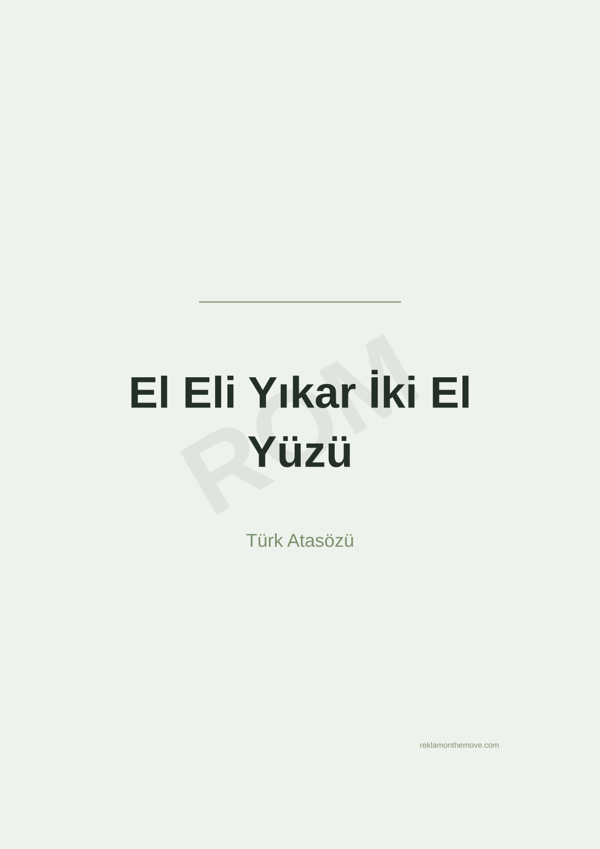 El Eli Yıkar İki El Yüzü · Adaçayı · A3 — ROM dijital ürün önizlemesi (filigranlı)