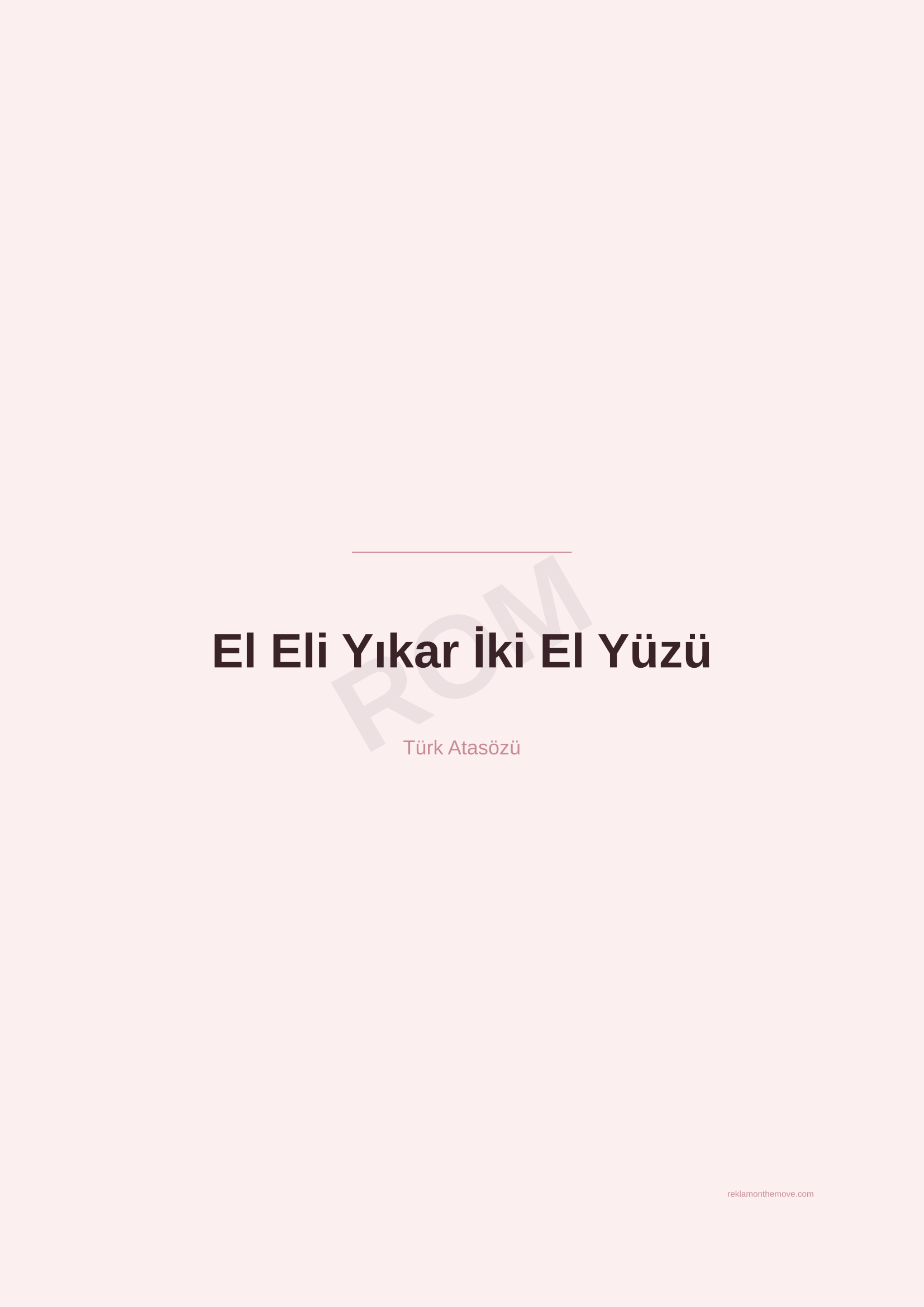 El Eli Yıkar İki El Yüzü · Gül · A2 — ROM dijital ürün önizlemesi (filigranlı)