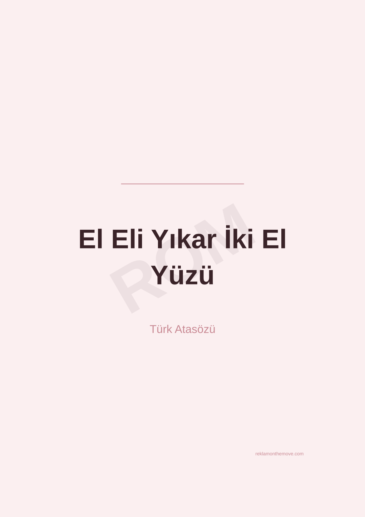 El Eli Yıkar İki El Yüzü · Gül · A3 — ROM dijital ürün önizlemesi (filigranlı)
