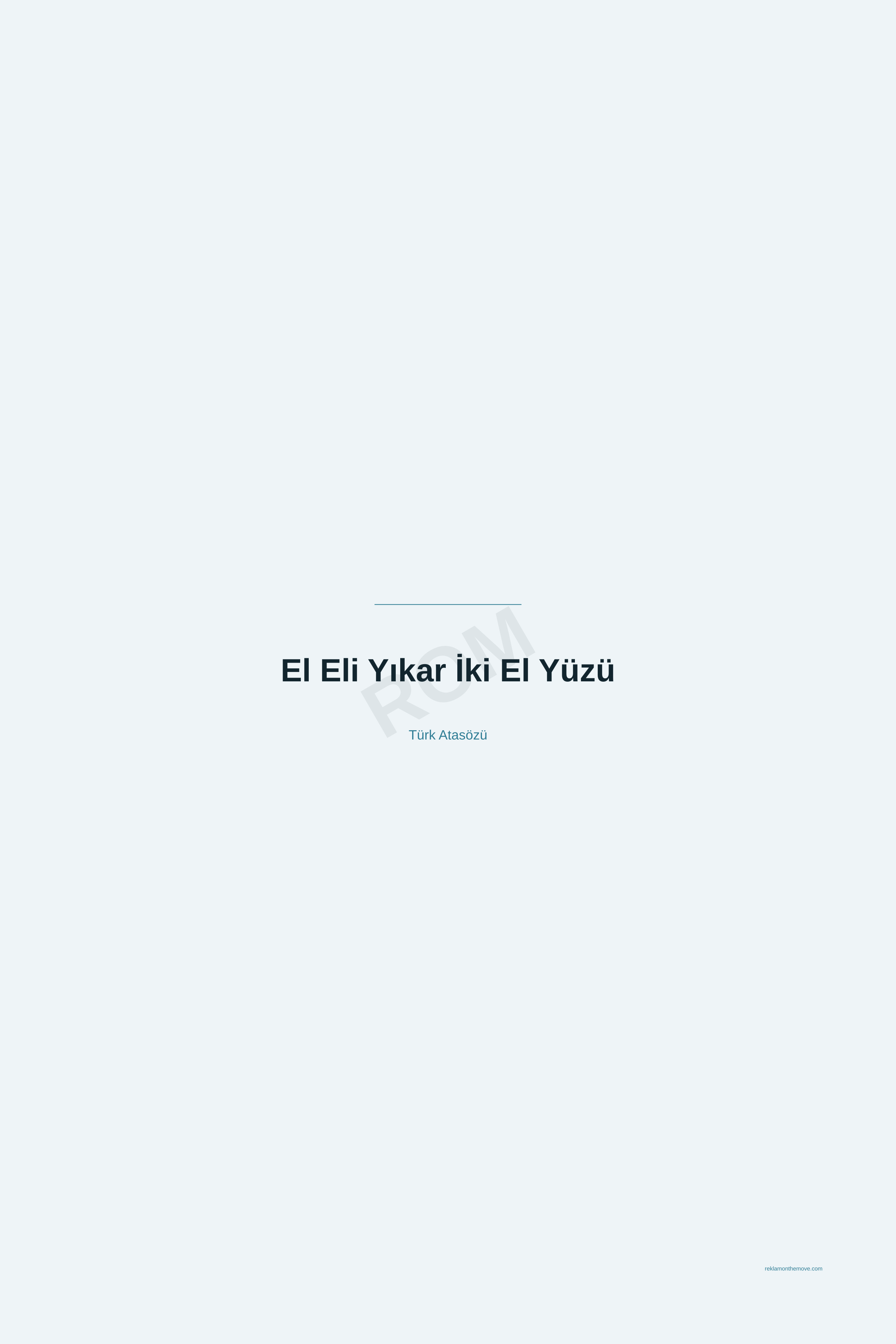 El Eli Yıkar İki El Yüzü · Okyanus · 24×36" — ROM dijital ürün önizlemesi (filigranlı)