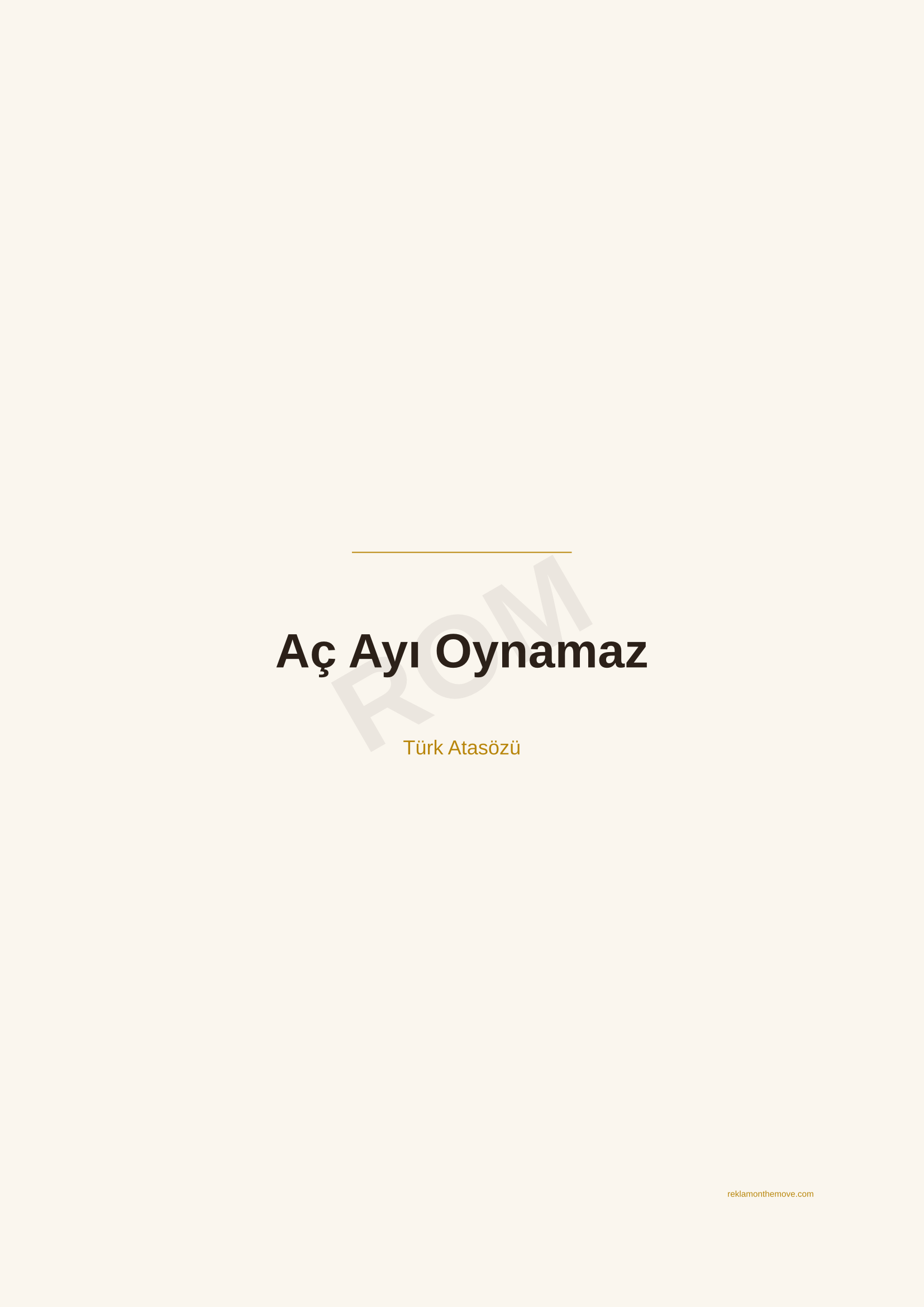 Aç Ayı Oynamaz · Espresso — ROM dijital ürün önizlemesi (filigranlı)