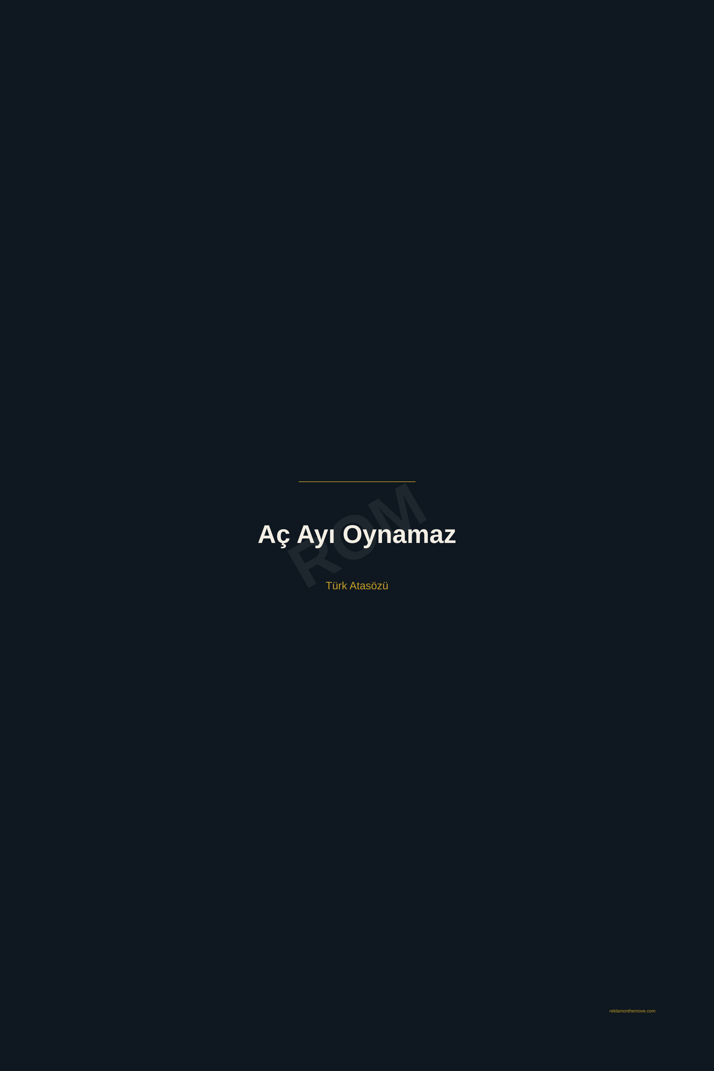 Aç Ayı Oynamaz · Gece · 24×36" — ROM dijital ürün önizlemesi (filigranlı)