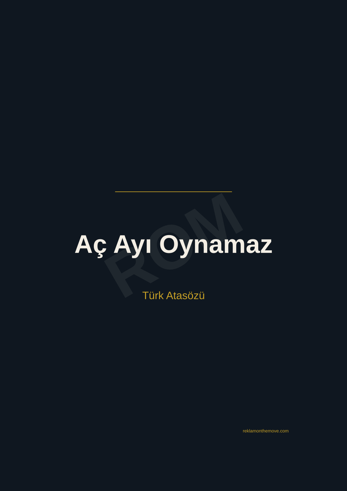 Aç Ayı Oynamaz · Gece · A3 — ROM dijital ürün önizlemesi (filigranlı)