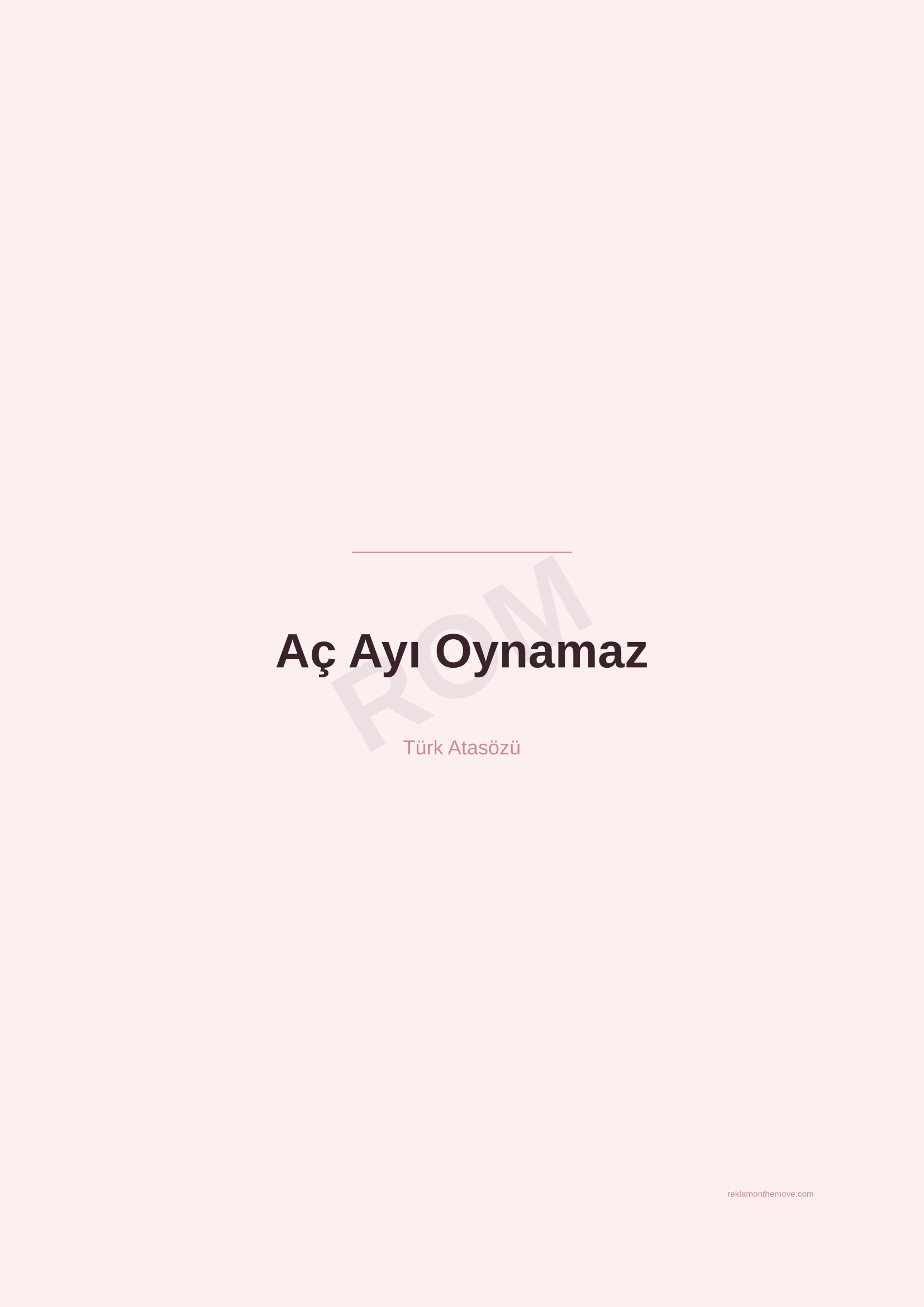 Aç Ayı Oynamaz · Gül · A2 — ROM dijital ürün önizlemesi (filigranlı)