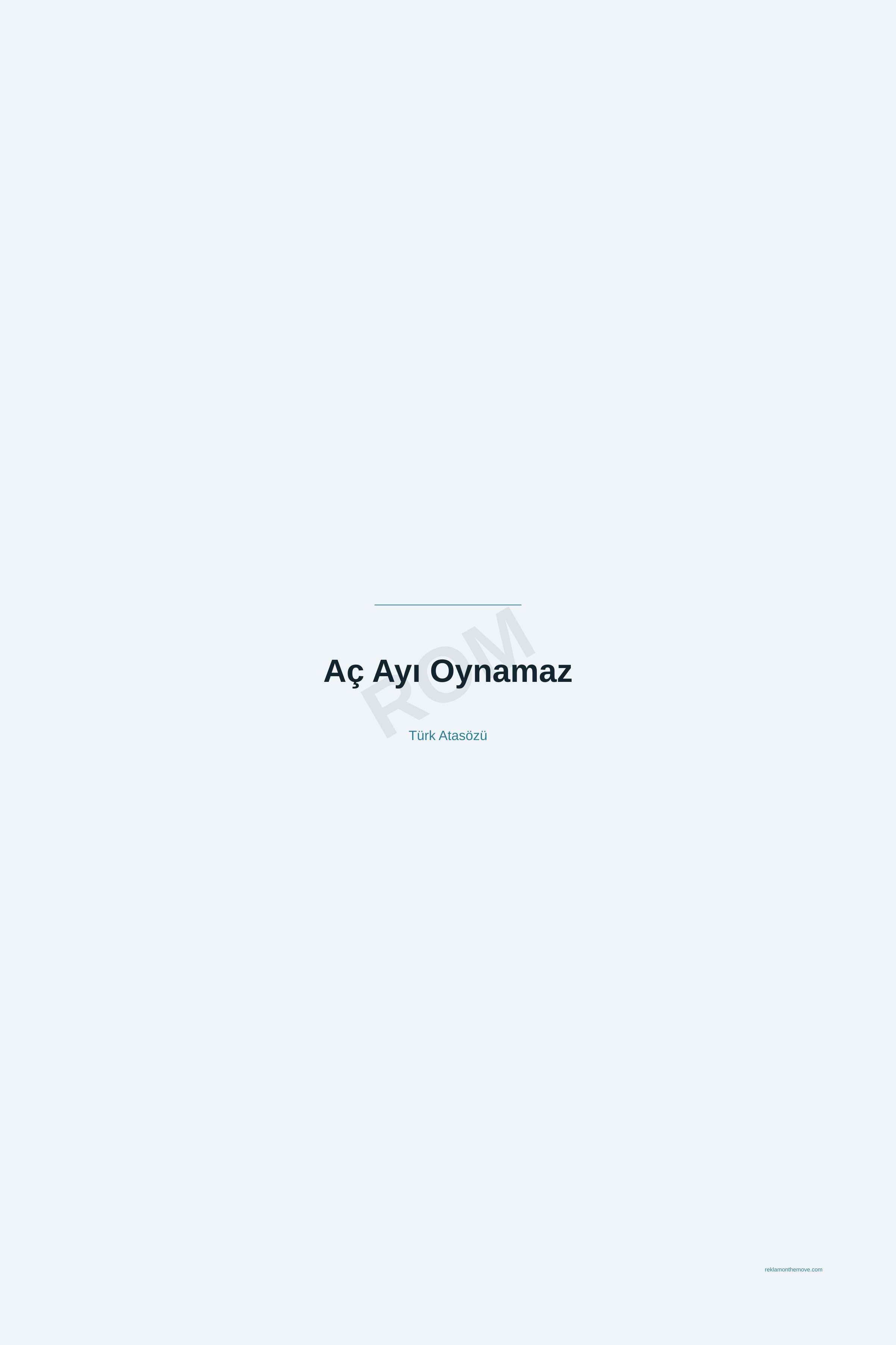 Aç Ayı Oynamaz · Okyanus · 24×36" — ROM dijital ürün önizlemesi (filigranlı)