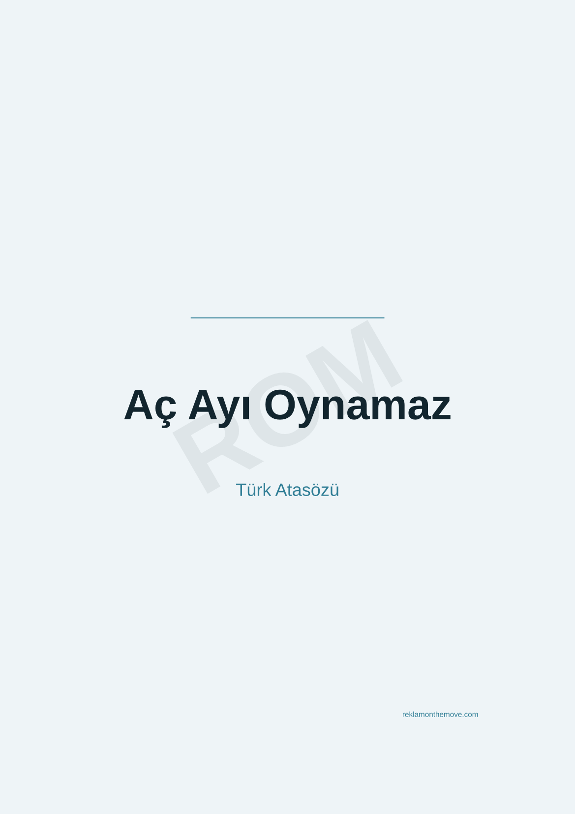 Aç Ayı Oynamaz · Okyanus · A3 — ROM dijital ürün önizlemesi (filigranlı)