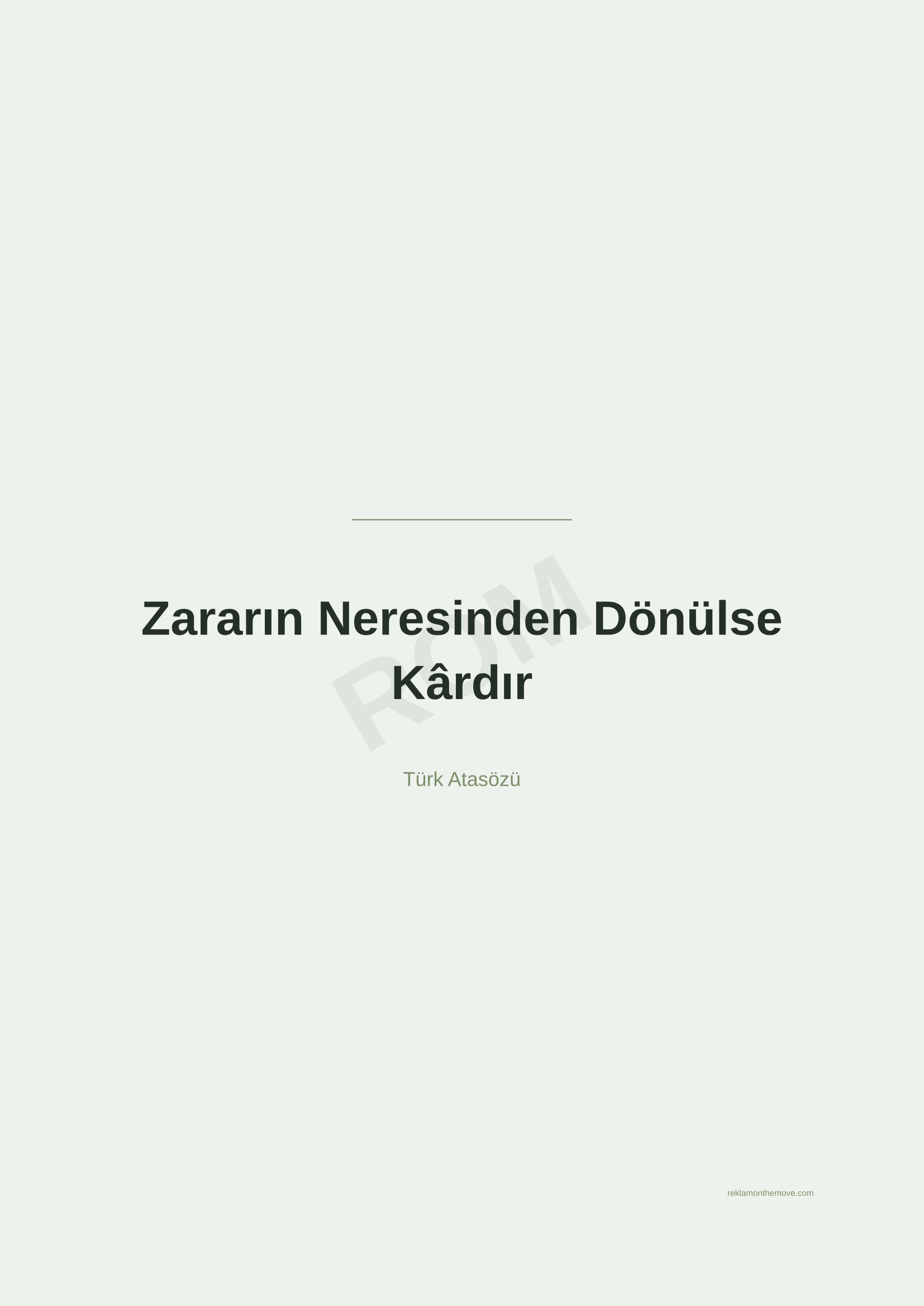 Zararın Neresinden Dönülse Kârdır · Adaçayı · A2 — ROM dijital ürün önizlemesi (filigranlı)