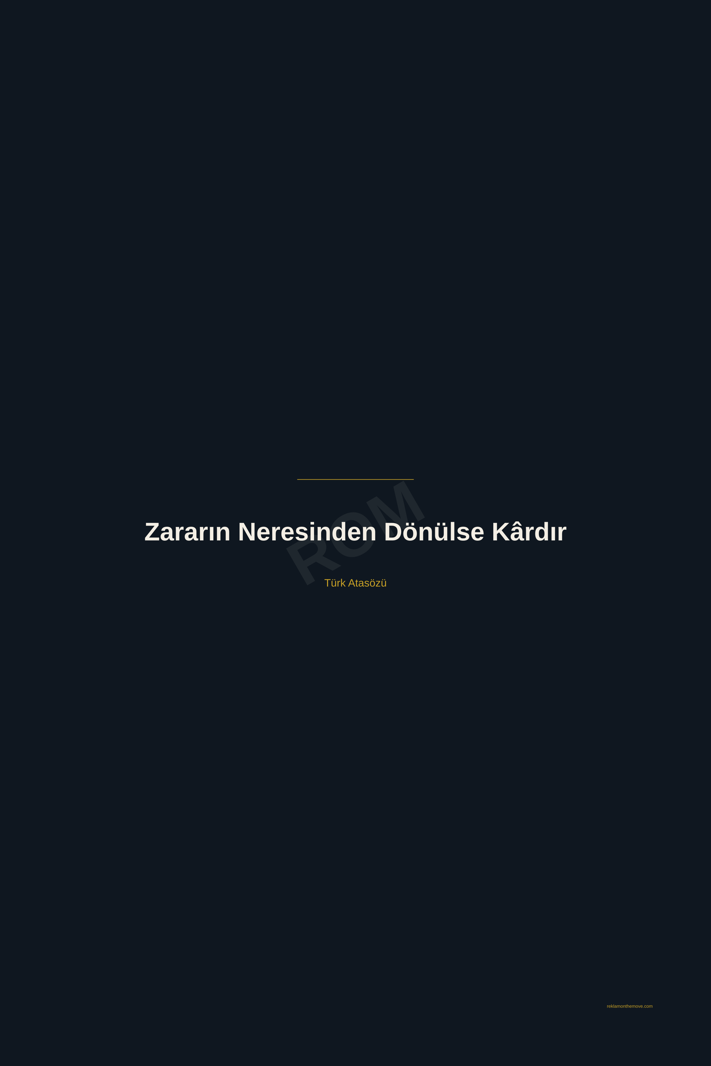 Zararın Neresinden Dönülse Kârdır · Gece · 24×36" — ROM dijital ürün önizlemesi (filigranlı)