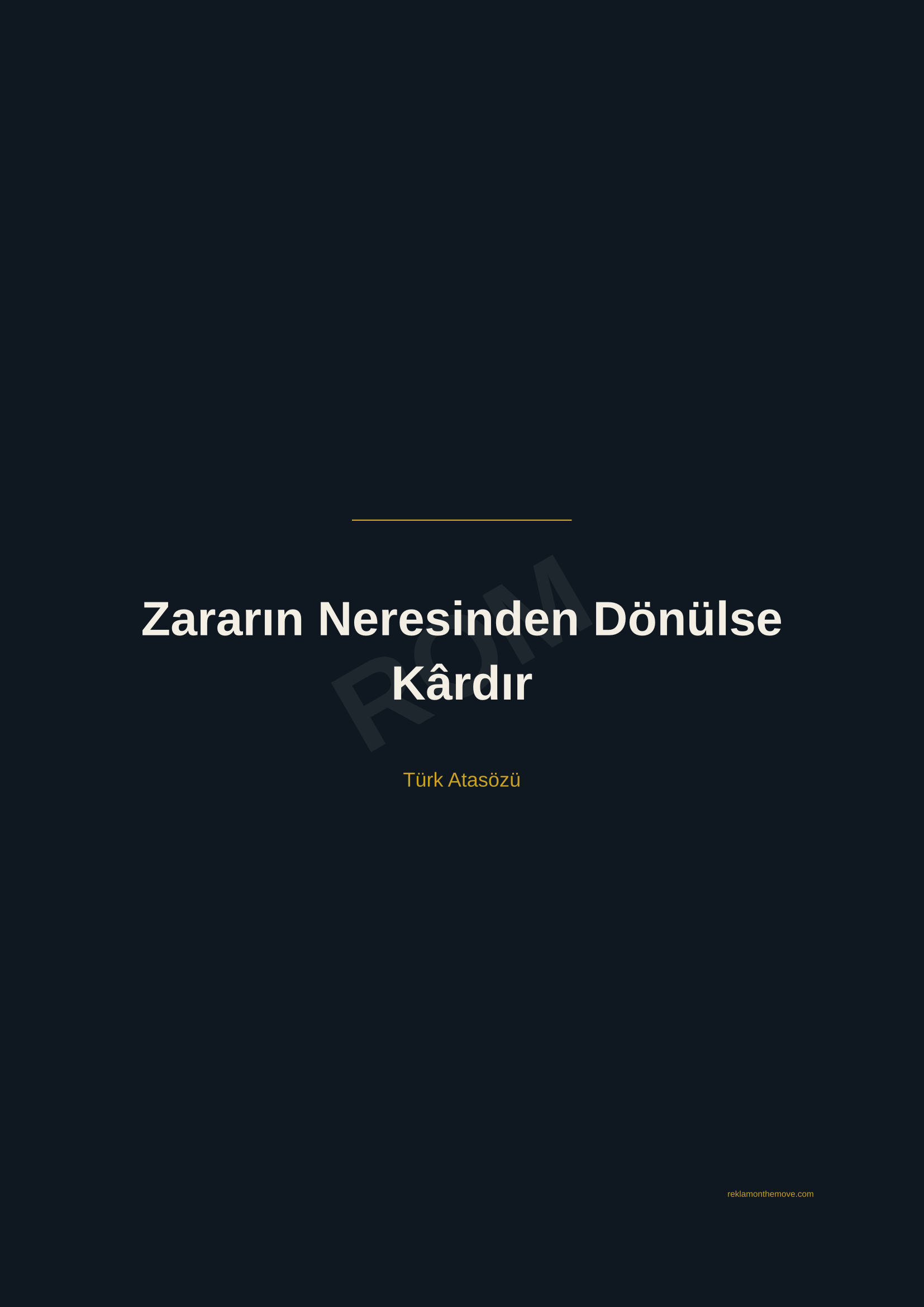 Zararın Neresinden Dönülse Kârdır · Gece · A2 — ROM dijital ürün önizlemesi (filigranlı)