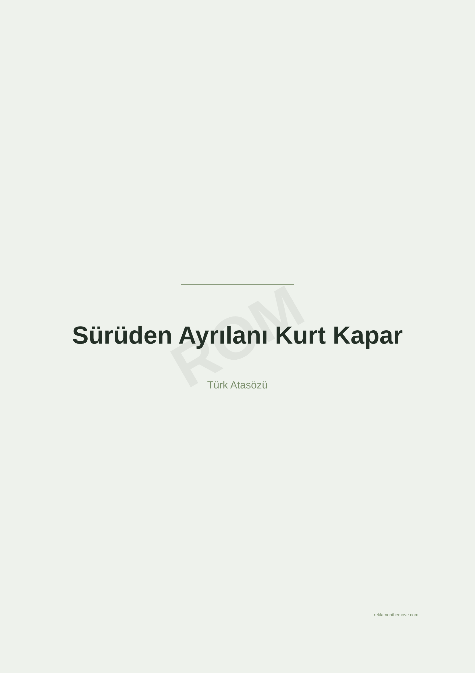 Sürüden Ayrılanı Kurt Kapar · Adaçayı — ROM dijital ürün önizlemesi (filigranlı)