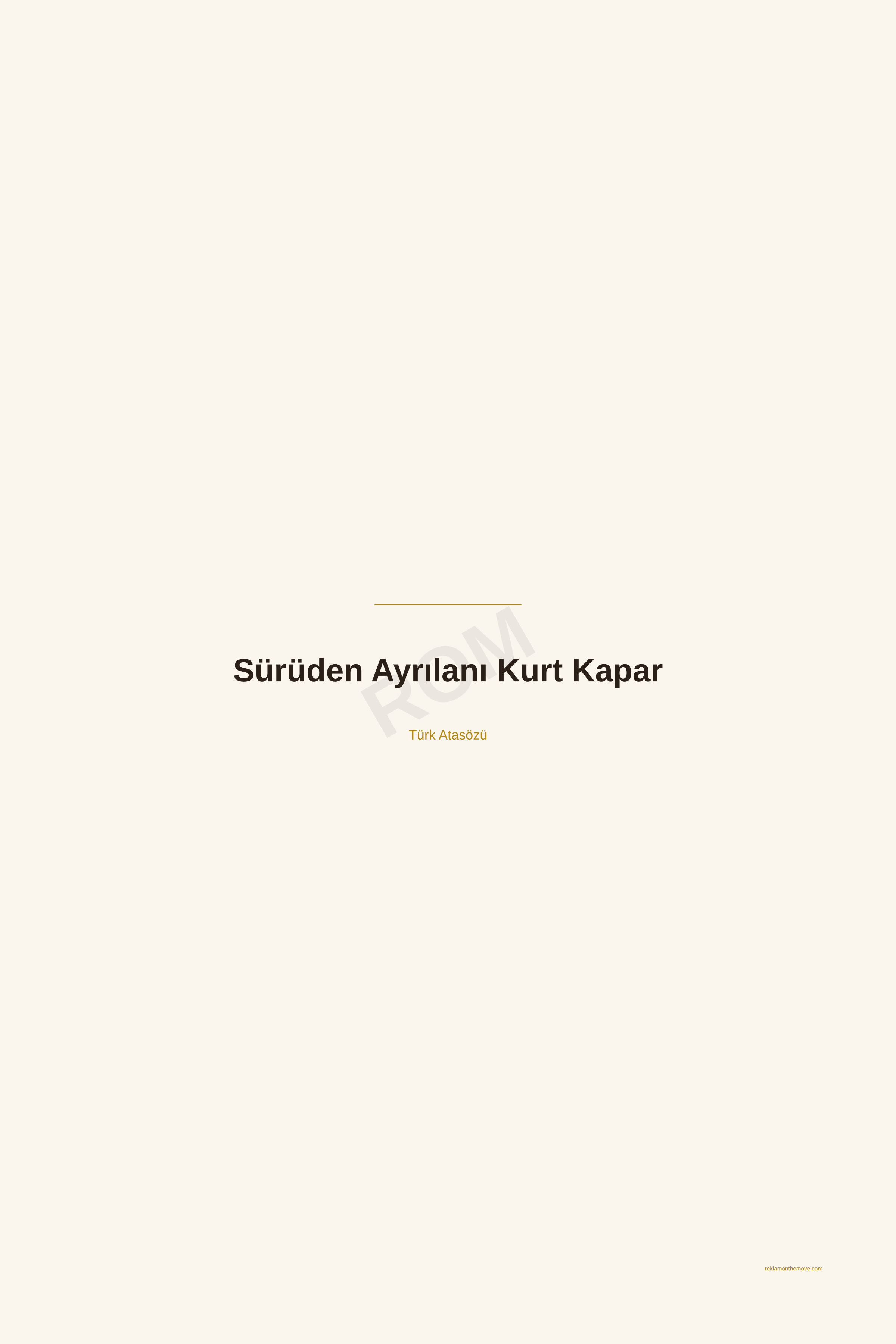 Sürüden Ayrılanı Kurt Kapar · Espresso · 24×36" — ROM dijital ürün önizlemesi (filigranlı)