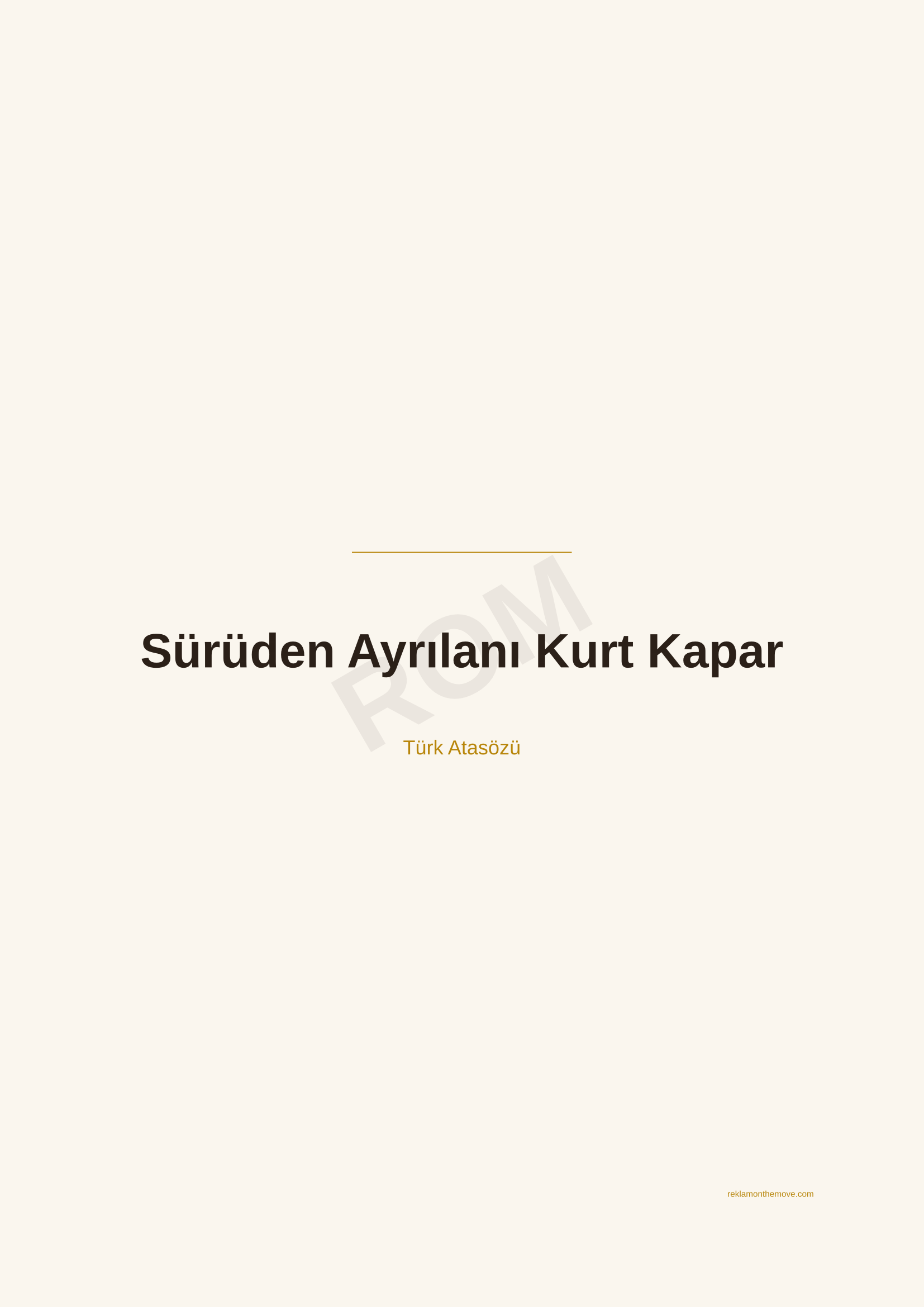 Sürüden Ayrılanı Kurt Kapar · Espresso · A2 — ROM dijital ürün önizlemesi (filigranlı)