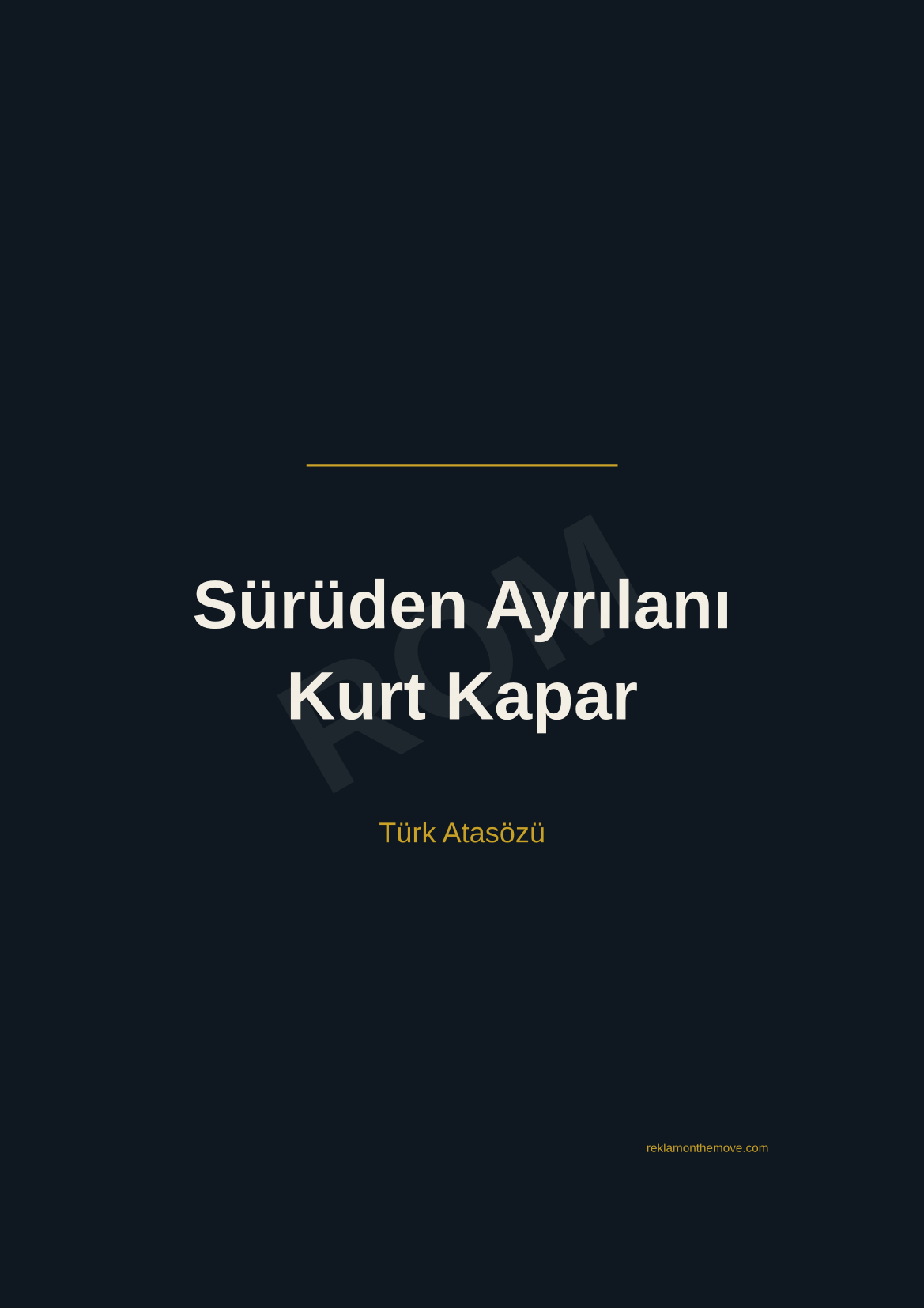 Sürüden Ayrılanı Kurt Kapar · Gece · A3 — ROM dijital ürün önizlemesi (filigranlı)
