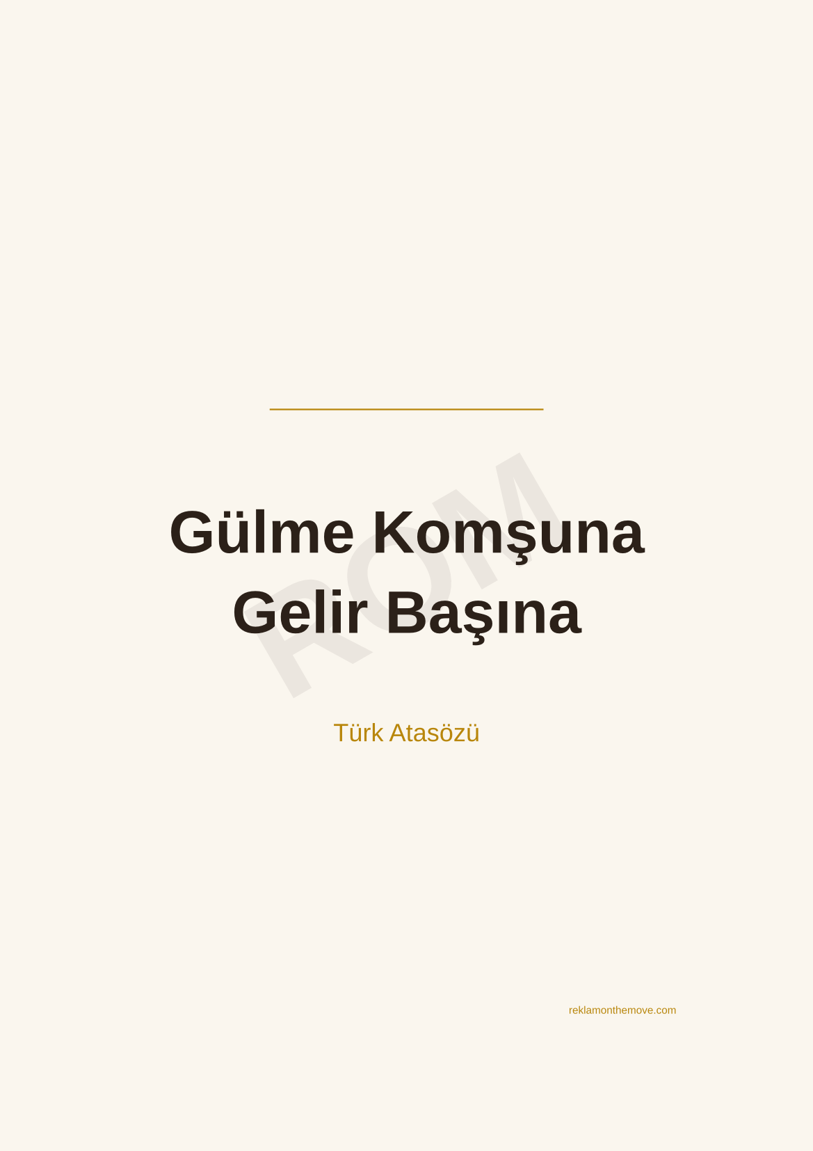 Gülme Komşuna Gelir Başına · Espresso · A3 — ROM dijital ürün önizlemesi (filigranlı)