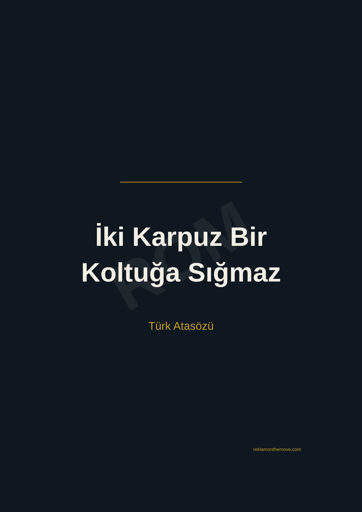 İki Karpuz Bir Koltuğa Sığmaz · Gece · A3 — ROM dijital ürün önizlemesi (filigranlı)